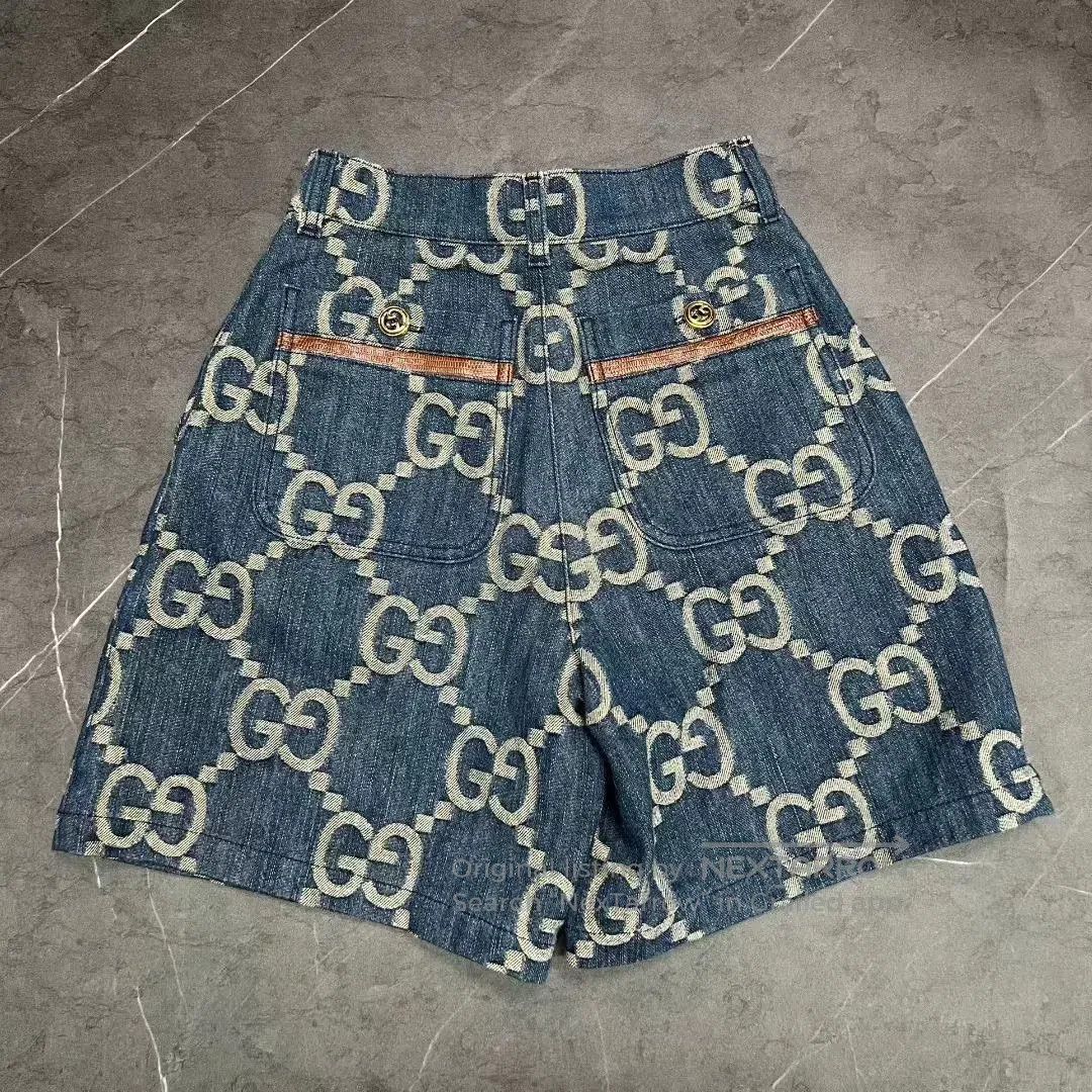Gucci gucci denim logo printed shorts size 34. Size 33" - 2 Thumbnail