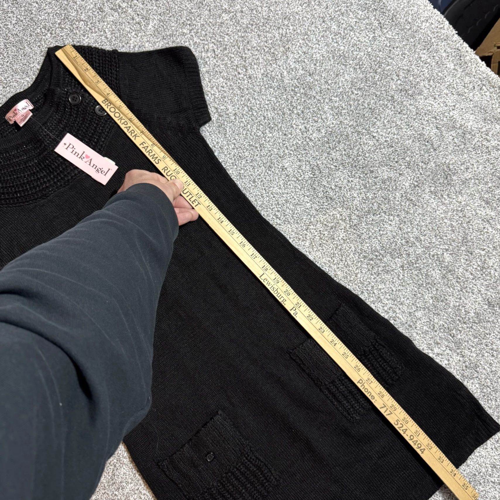 Vintage VINTAGE Pink Angel Sweater Dress Dress Knee Length Women 14 Black 100% Acrylic Grunge Minimalist Cozy Pockets Short Sleeve Knit Button Size XL / US 12-14 / IT 48-50 - 5 Thumbnail