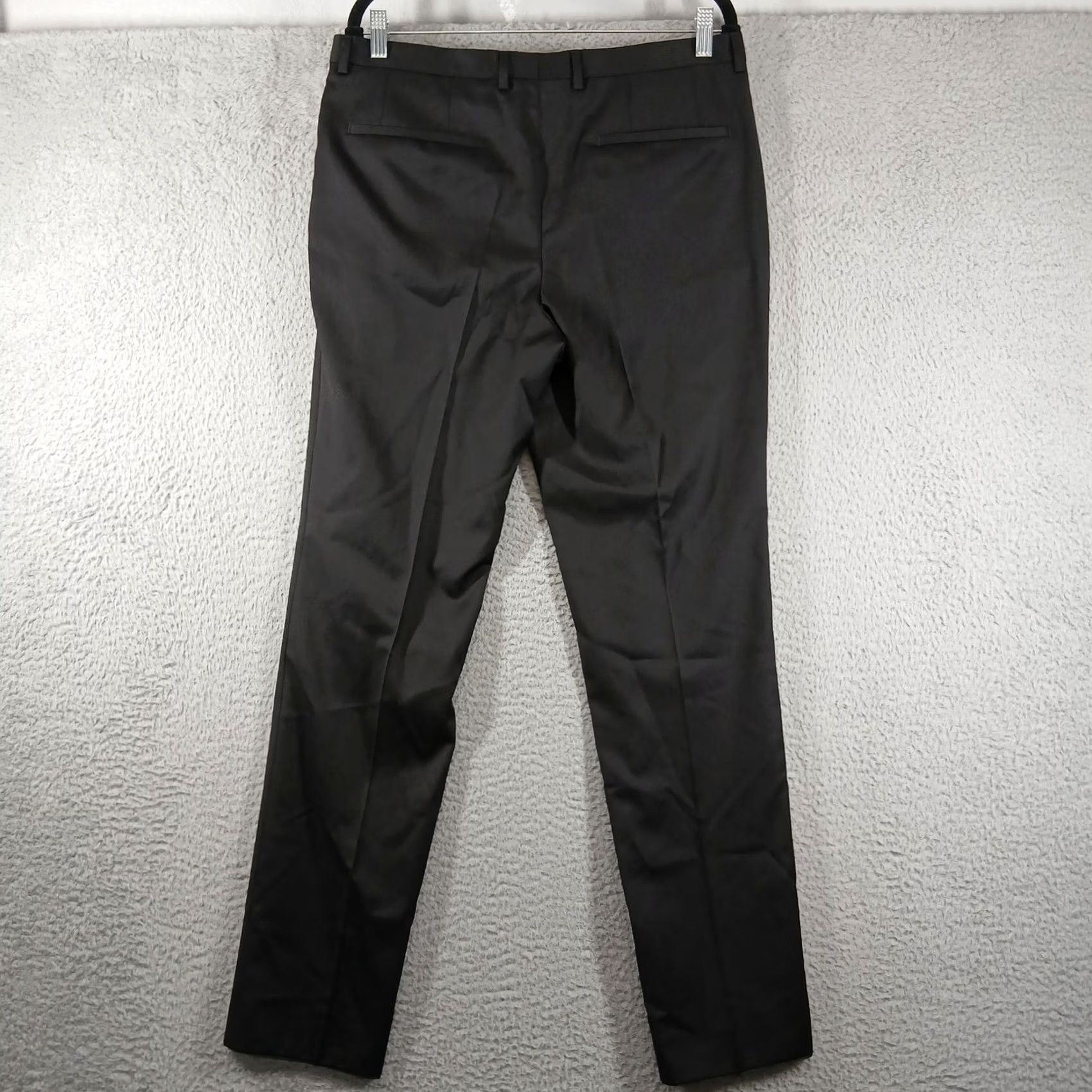 Hugo Boss HUGO BOSS Red Label Dress Pants Flat Front Slim Fit 34R Black Dress Pants Mens Slim Fit Black 34R Size US 34 / EU 50 - 3 Thumbnail