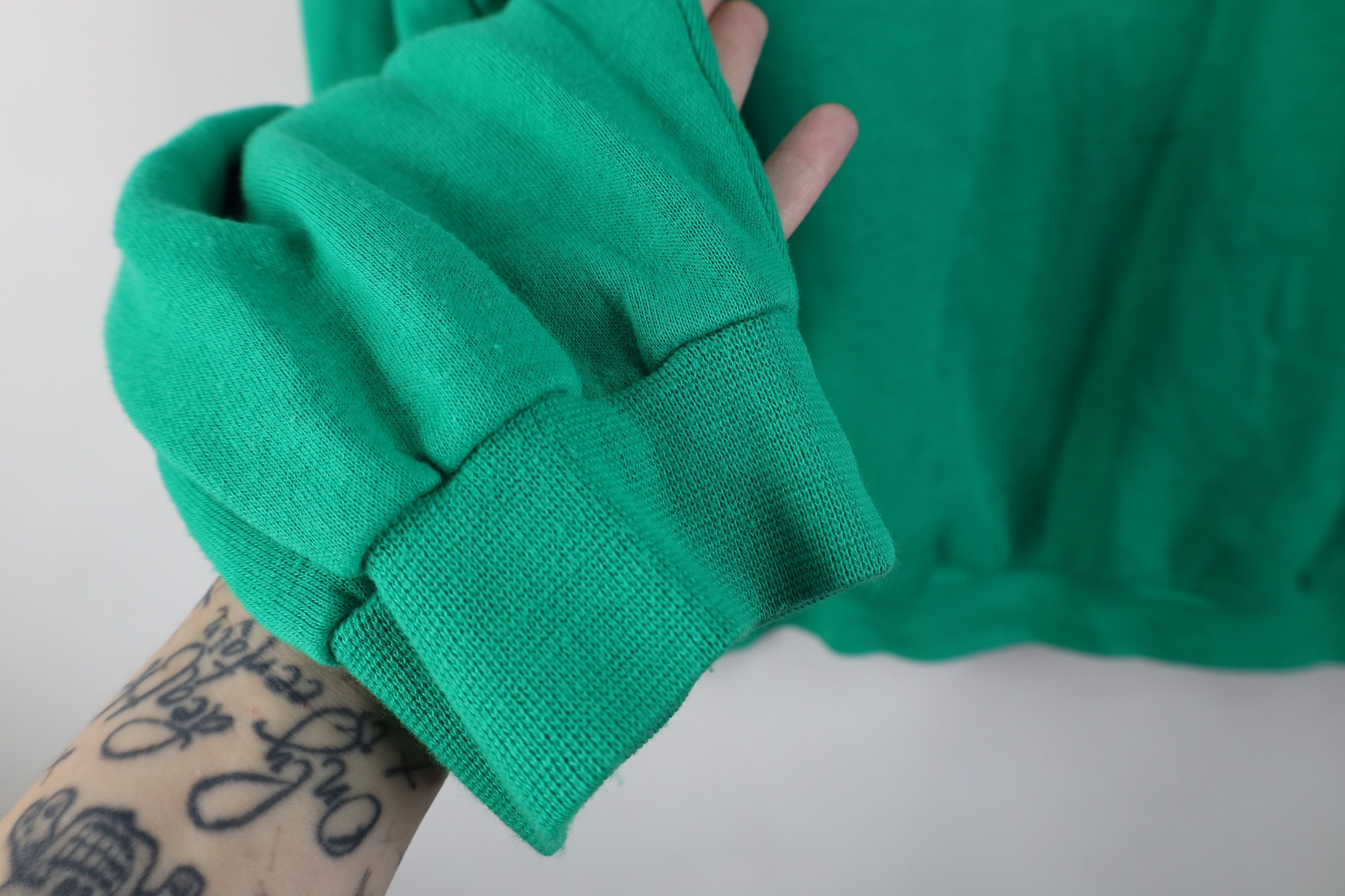 Vintage Vintage 90s Streetwear Blank Turtleneck Sweatshirt Green Size XXL / US 16-18 / IT 52-54 - 6 Thumbnail