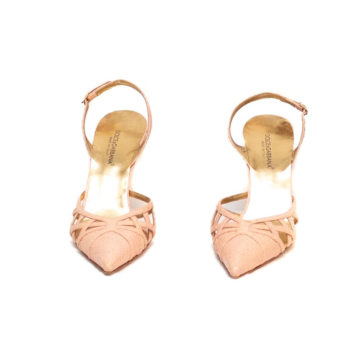 Dolce & Gabbana Dolce & Gabbana Pink Exotic- Python Leather Slingback Heels Size US 9.5 / IT 39.5 - 6 Thumbnail