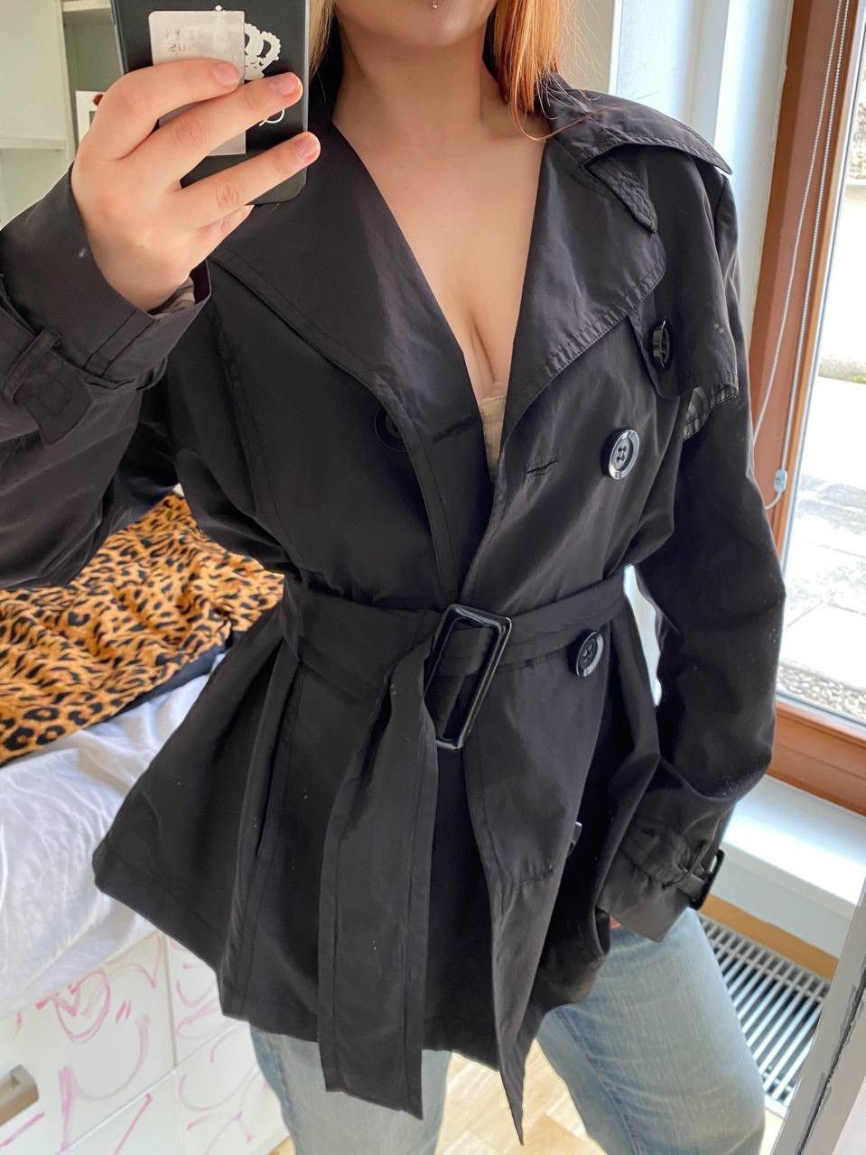 Vintage Vintage navy blue midi trench coat Size S / US 4 / IT 40 - 4 Thumbnail