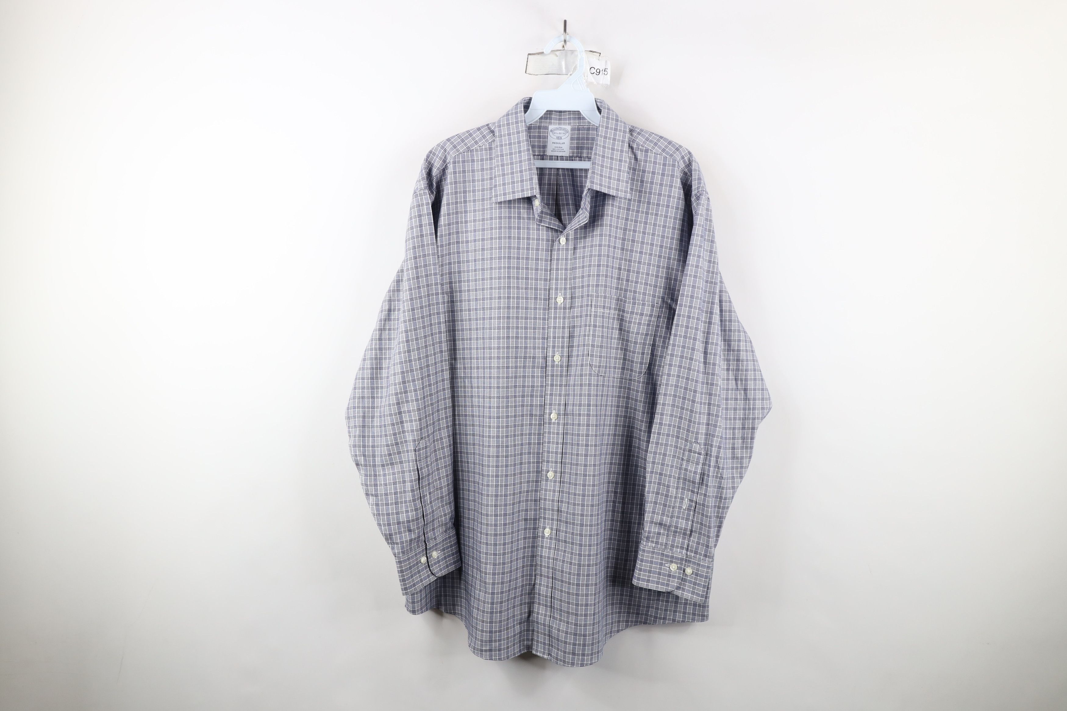 Brooks Brothers × Vintage Vintage Brooks Brothers Non Iron Collared Button Shirt Plaid Size US M / EU 48-50 / 2 - 1 Thumbnail