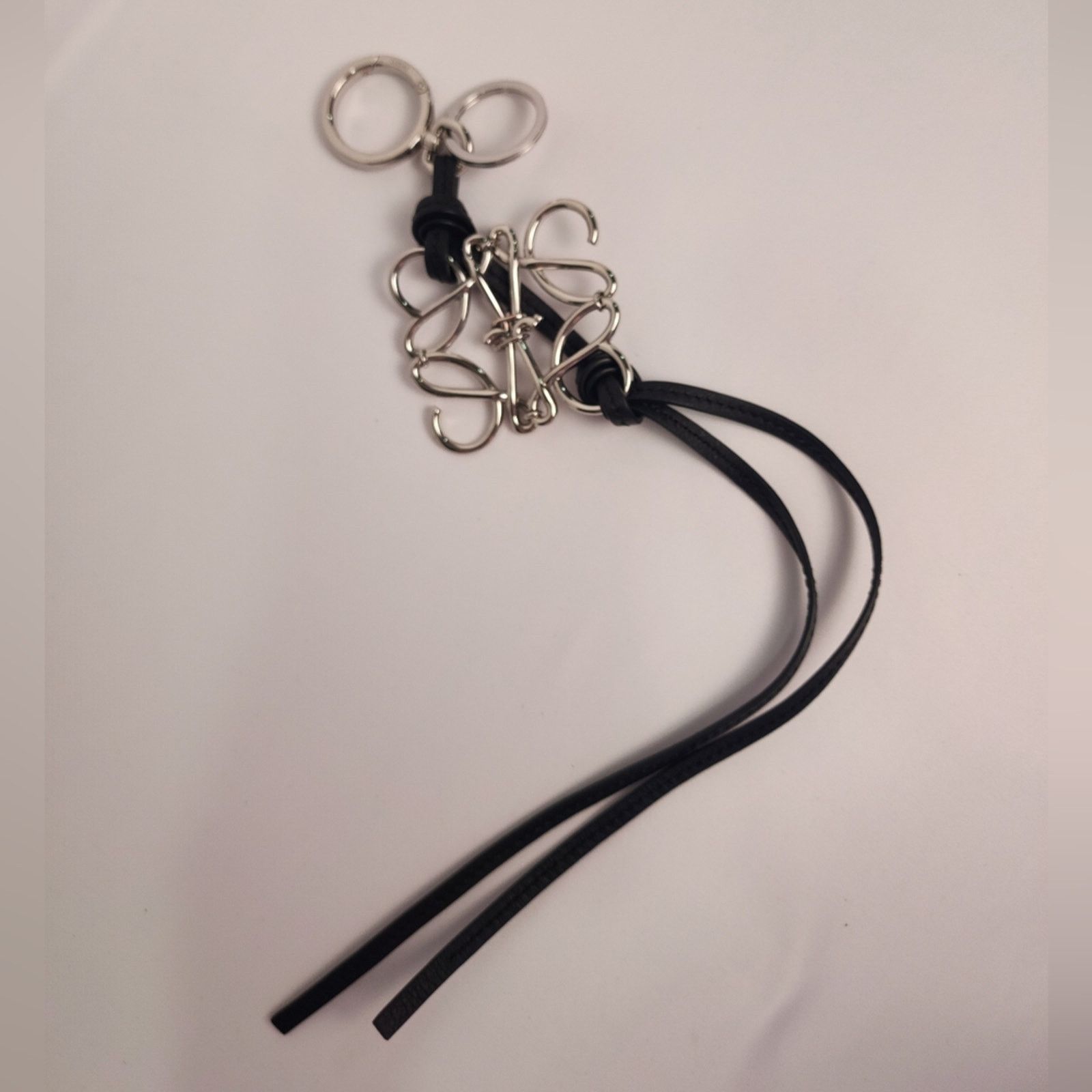 Loewe LOEWE Bag Charm Anagram Black leather calfskin Palladium Size ONE SIZE - 13 Thumbnail