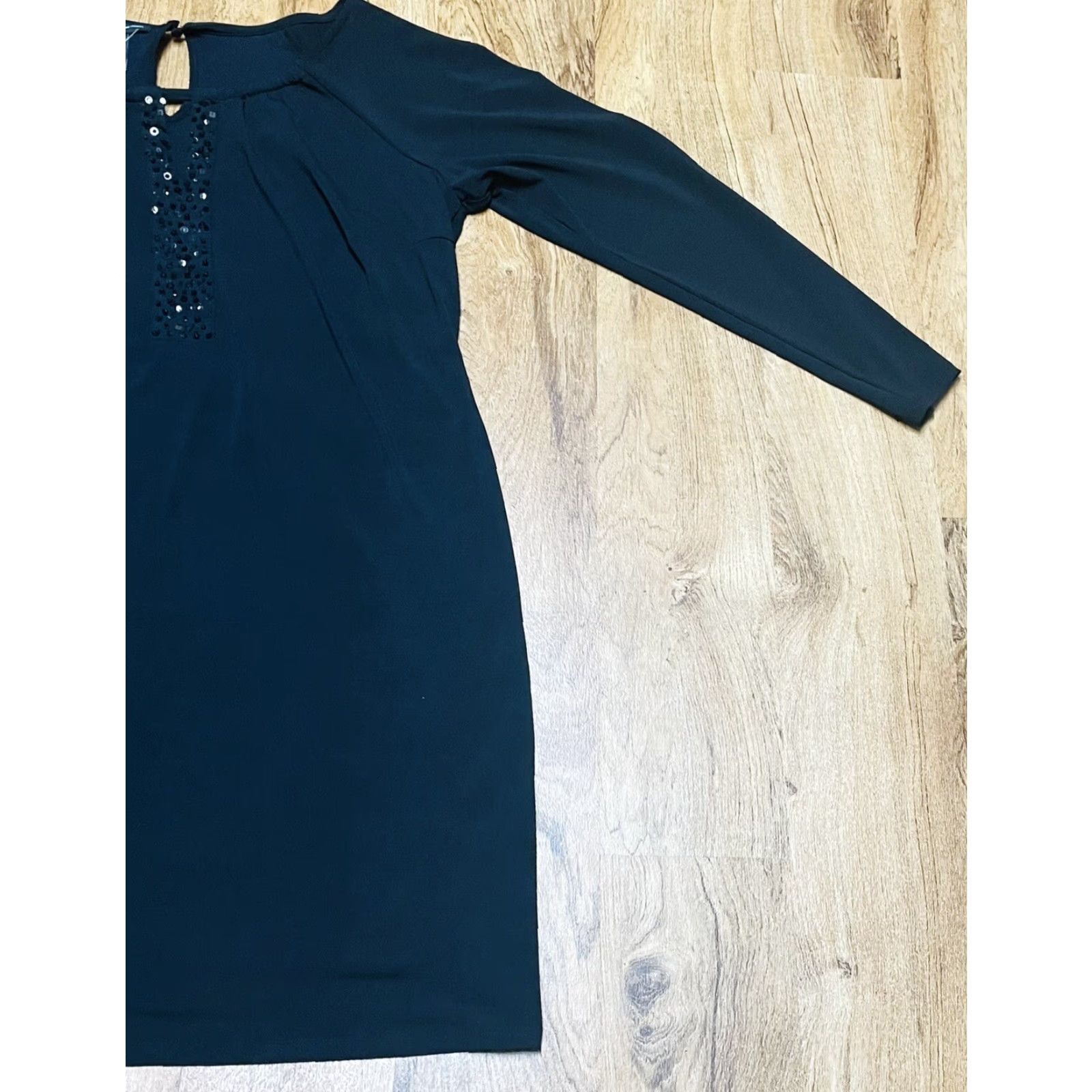 Vintage VINTAGE? No. Women’s International Concepts Black Sequence Dress 0X 12 Long Sleeve NWT Size XL / US 12-14 / IT 48-50 - 2 Thumbnail