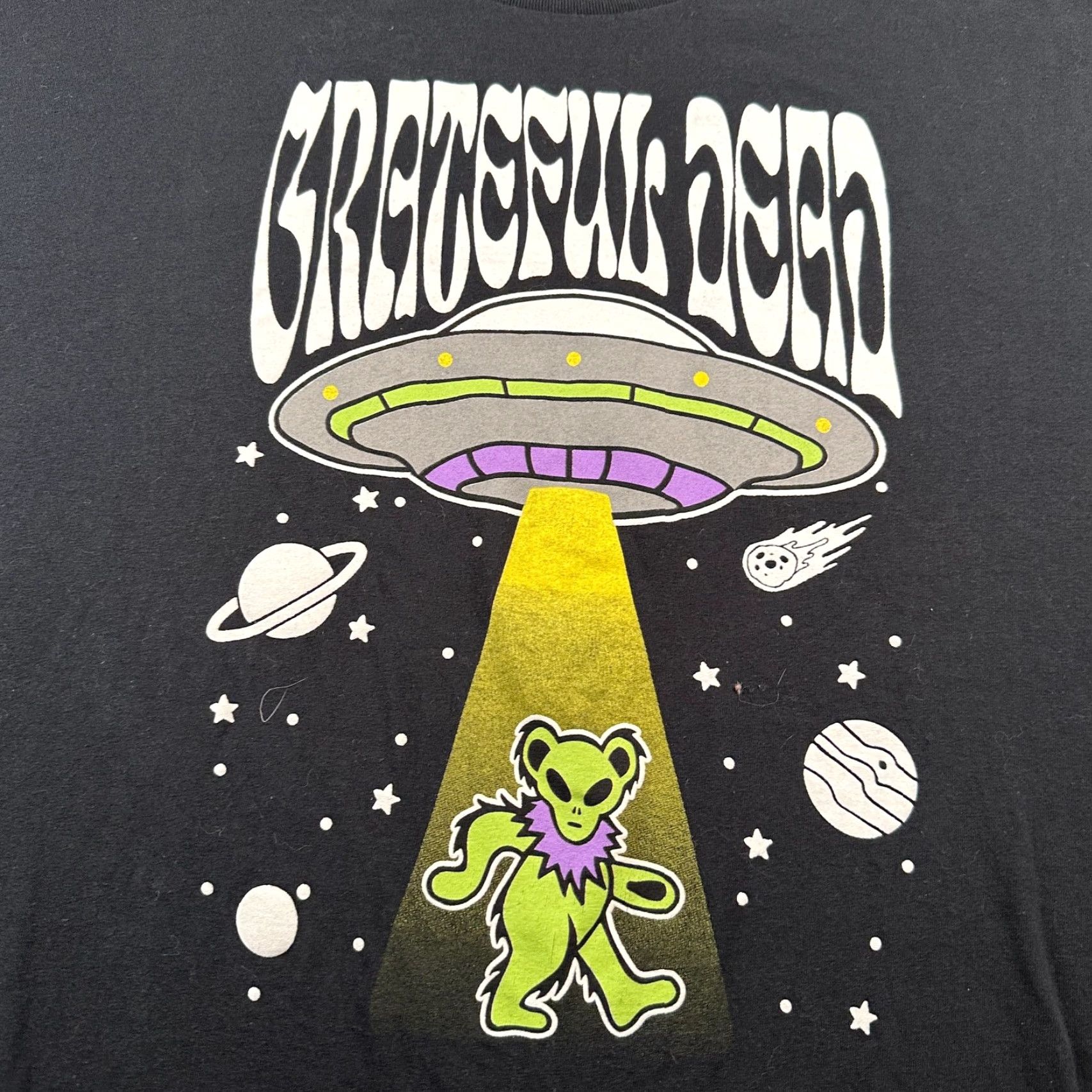 Ripple Junction RippleJunction Grateful Dead Graphic Tee Mens 2X Alien Dancing Bear UFO Black Size US XXL / EU 58 / 5 - 2 Thumbnail