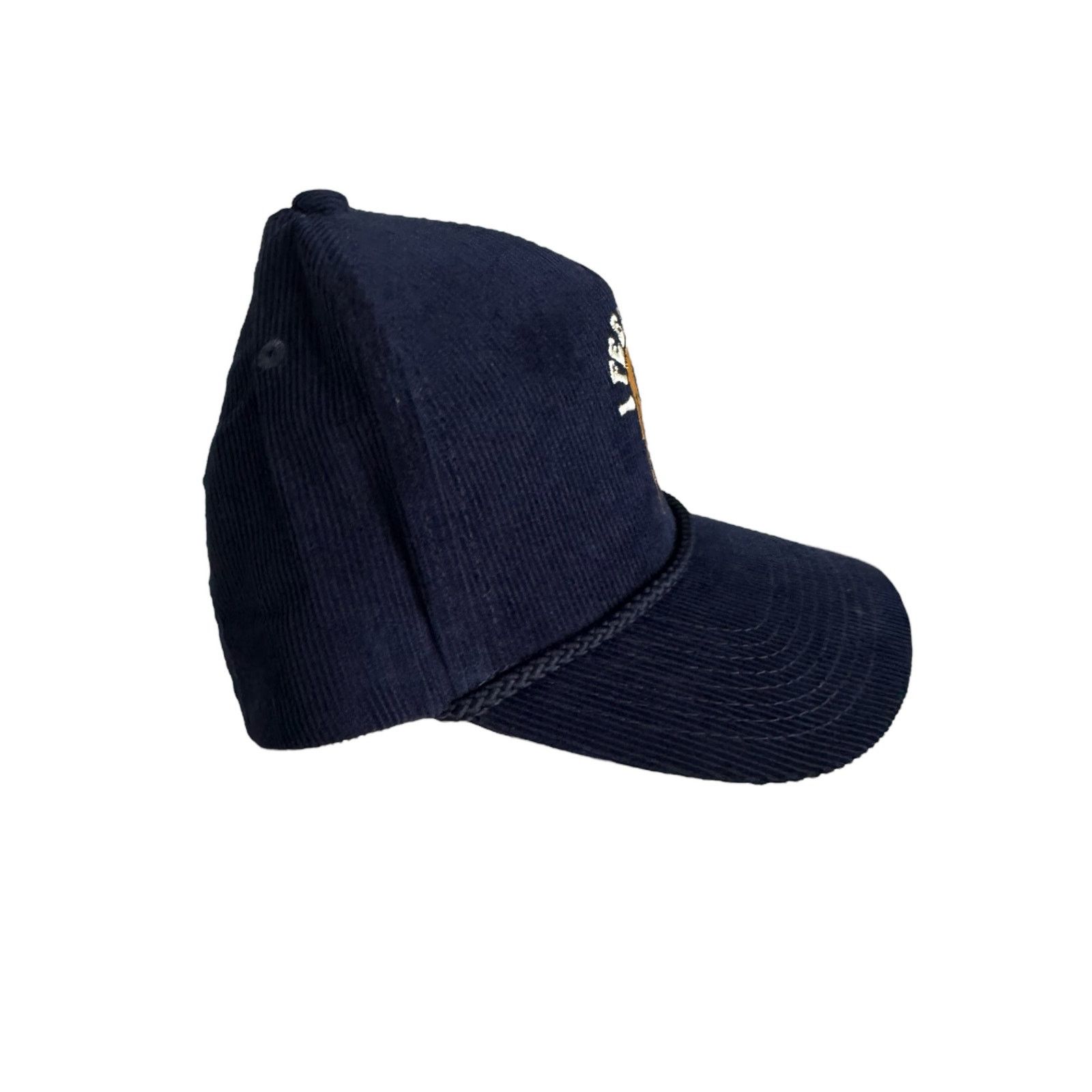The Unbranded Brand Field Grade Navy Corduroy Trucker Hat Cap Smiley SnapBack Size ONE SIZE - 2 Thumbnail