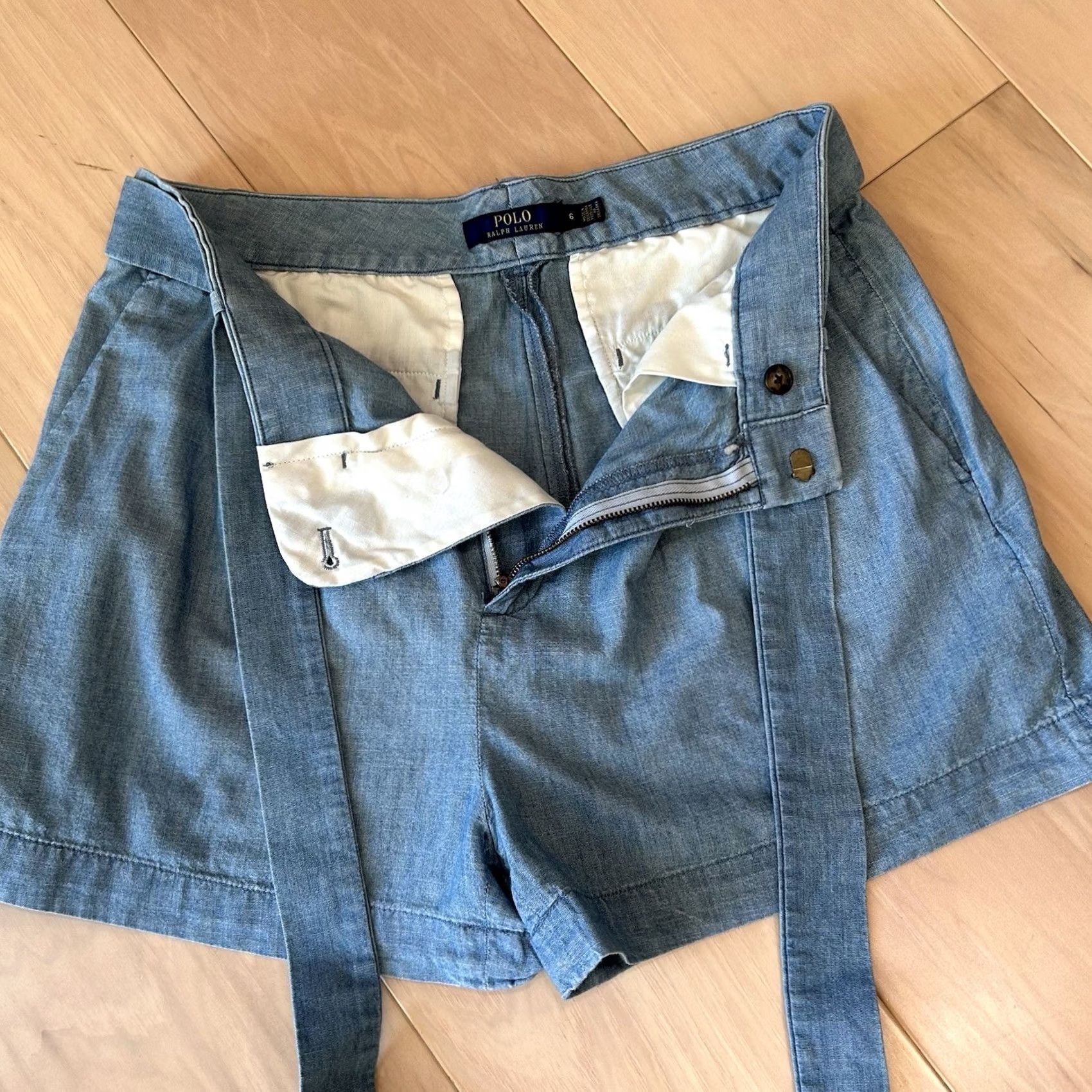 Polo Ralph Lauren Polo Ralph Lauren Belted Blue Chambray Cotton Shorts 2” Inseam Women’s 6 Size 28" / US 6 / IT 42 - 3 Thumbnail