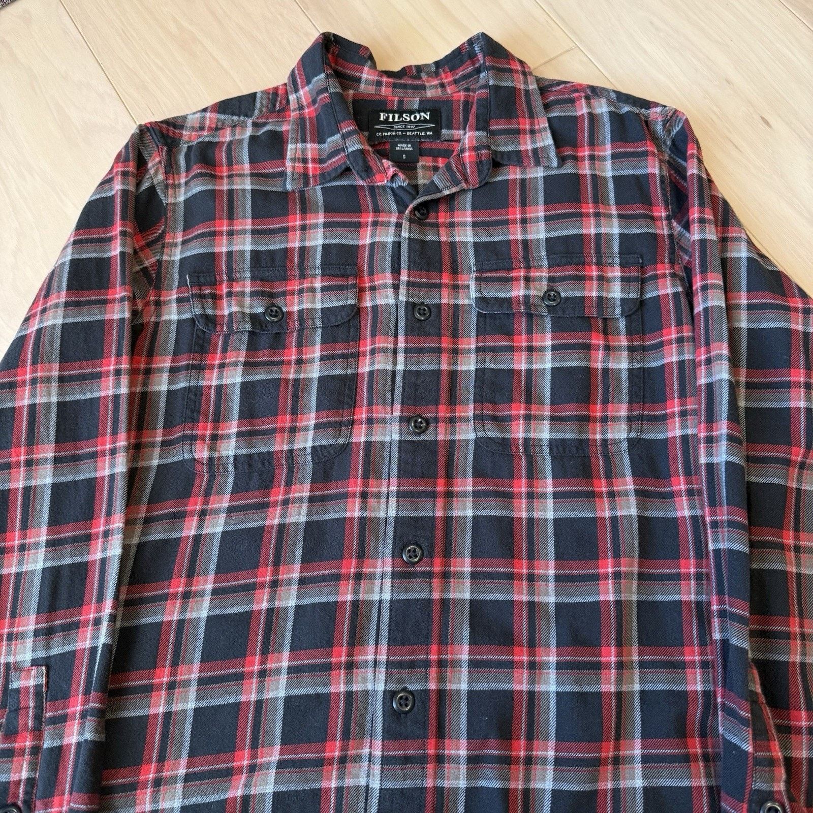 Filson Filson Scout Shirt S Black Red Lightweight Cotton Flannel Size US S / EU 44-46 / 1 - 3 Thumbnail