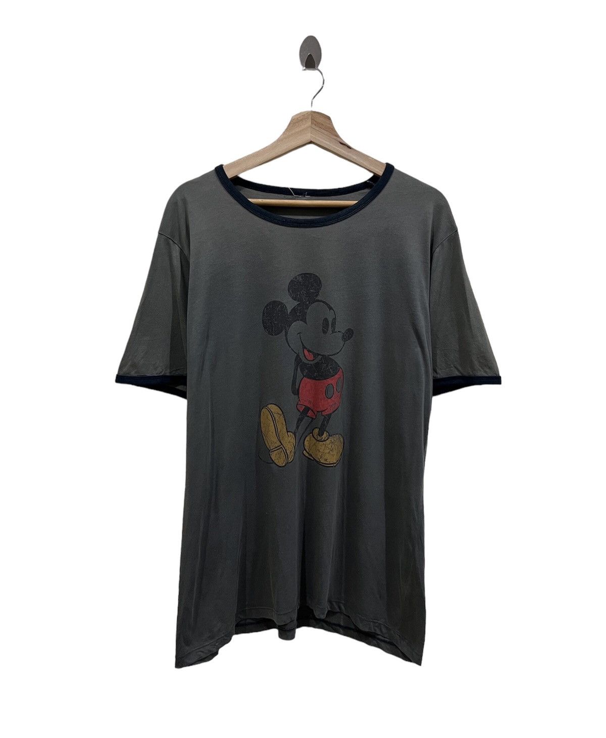 image of Disney x Mickey Mouse Cartoon Ringer Tshirt in Mix, Men's (Size Large)