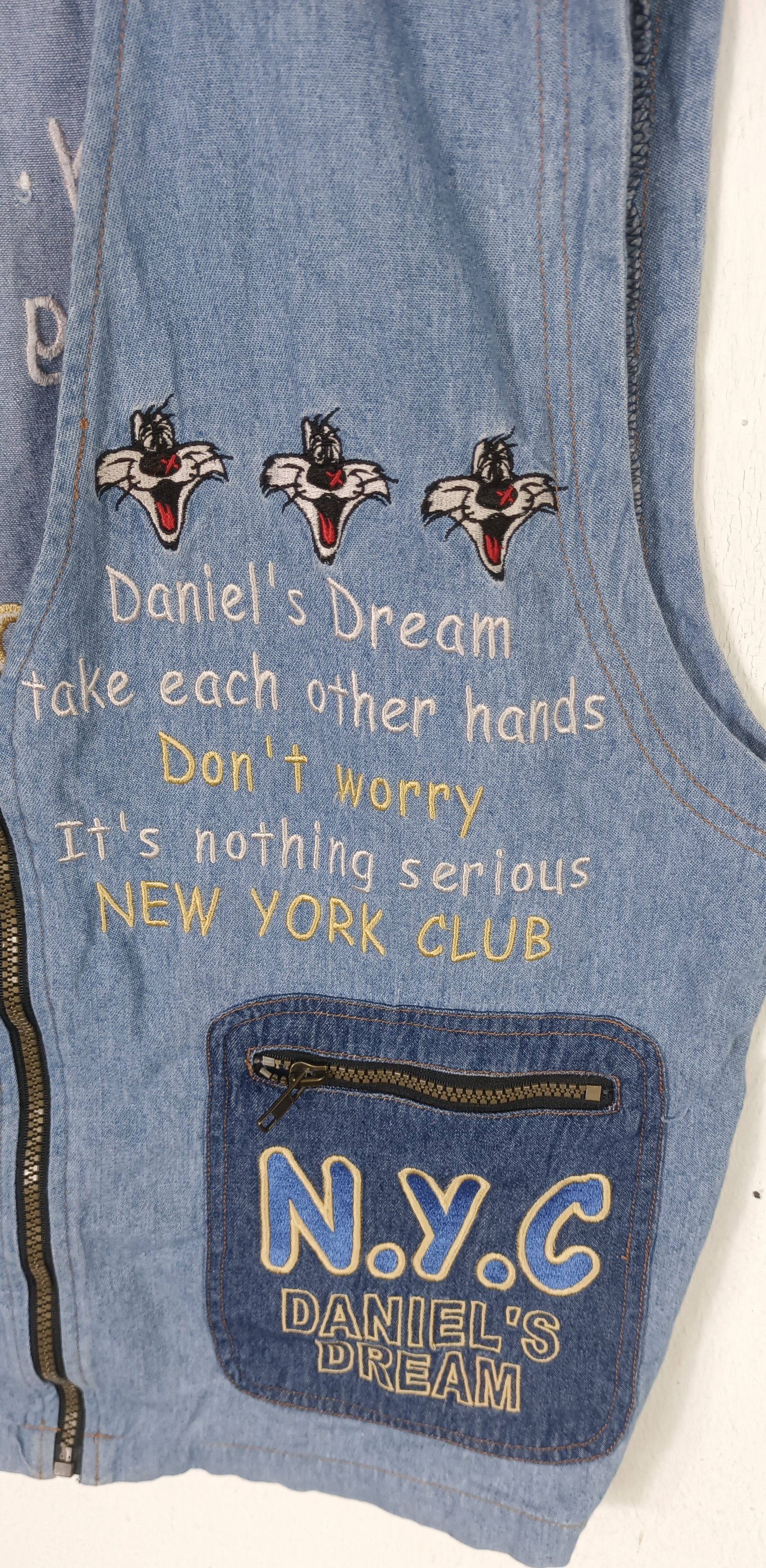 Cartoon Network Vintage New York Club Daniel's Dream Denim Vest Jacket Size US M / EU 48-50 / 2 - 7 Thumbnail