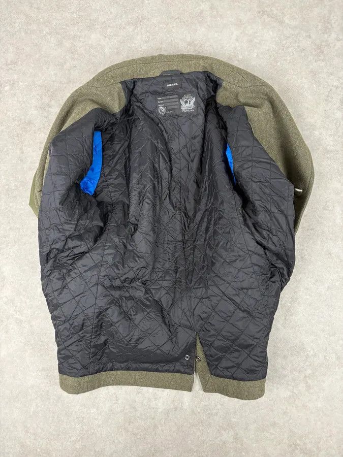 Diesel Diesel Khaki Green Caban Wool & Nylon Hybrid Bomber Jacket Size US M / EU 48-50 / 2 - 7 Thumbnail