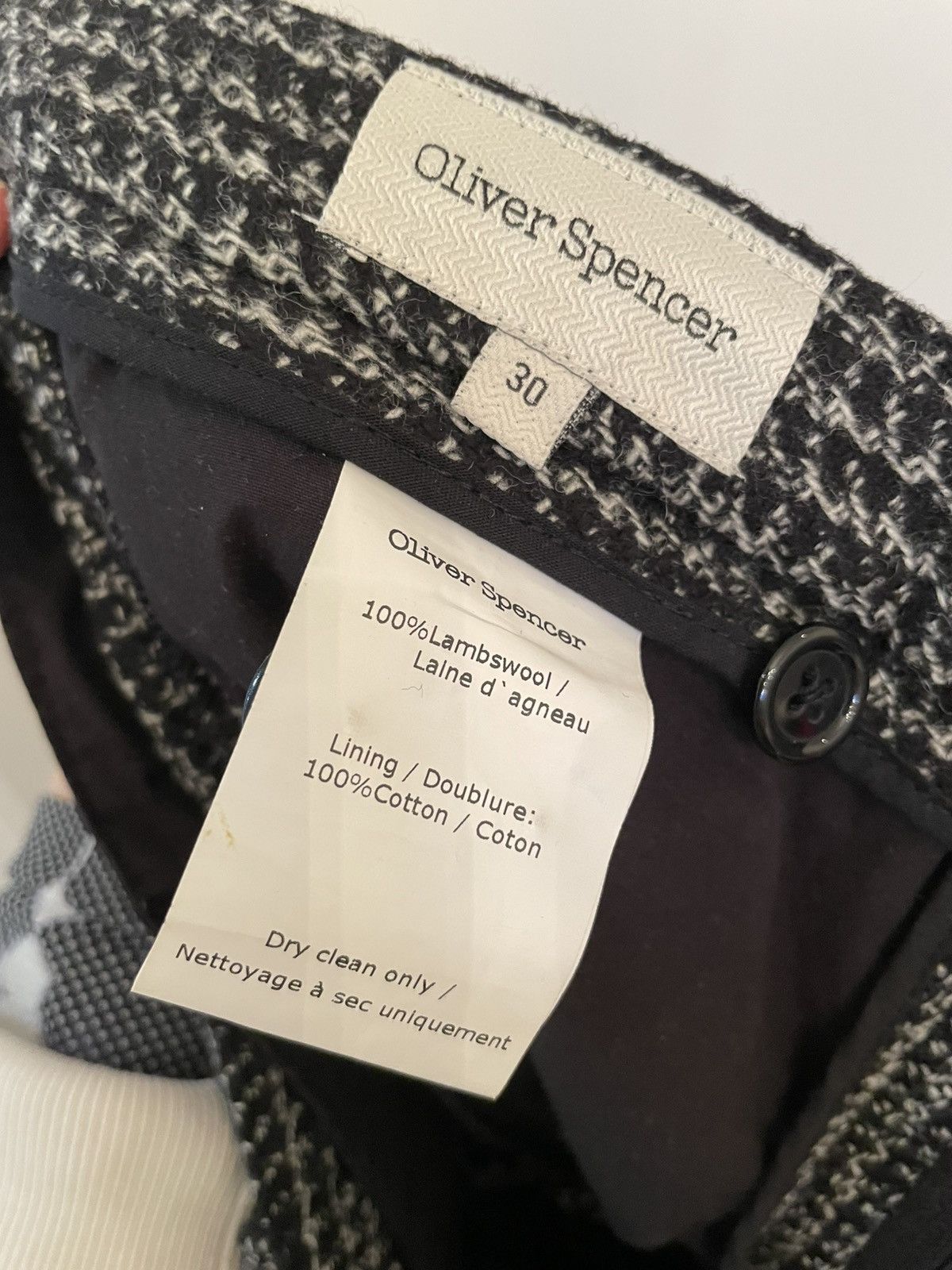 Oliver Spencer Oliver Spencer 100%lambwool classic houndstooth pant Size US 30 / EU 46 - 8 Thumbnail