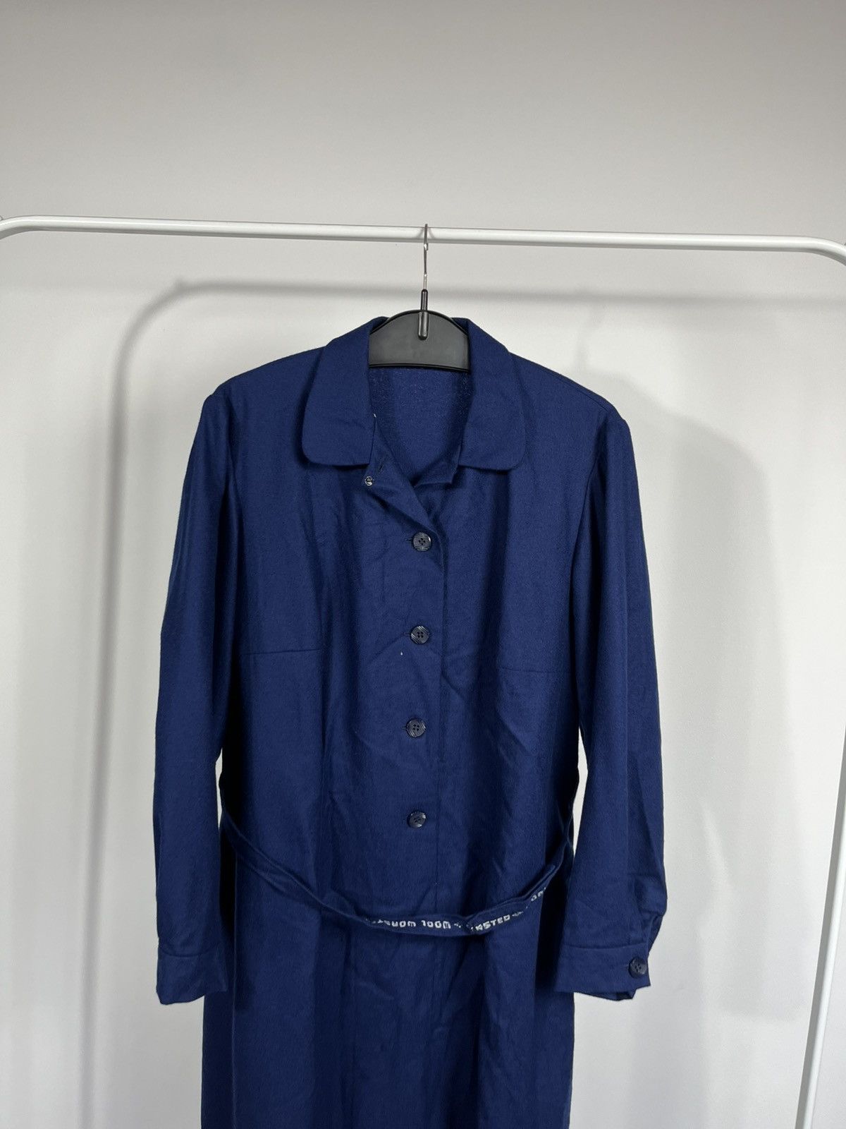Other Vintage Blue Wool Worsted Robe Housecoat Dressing Gown Size US S / EU 44-46 / 1 - 2 Thumbnail