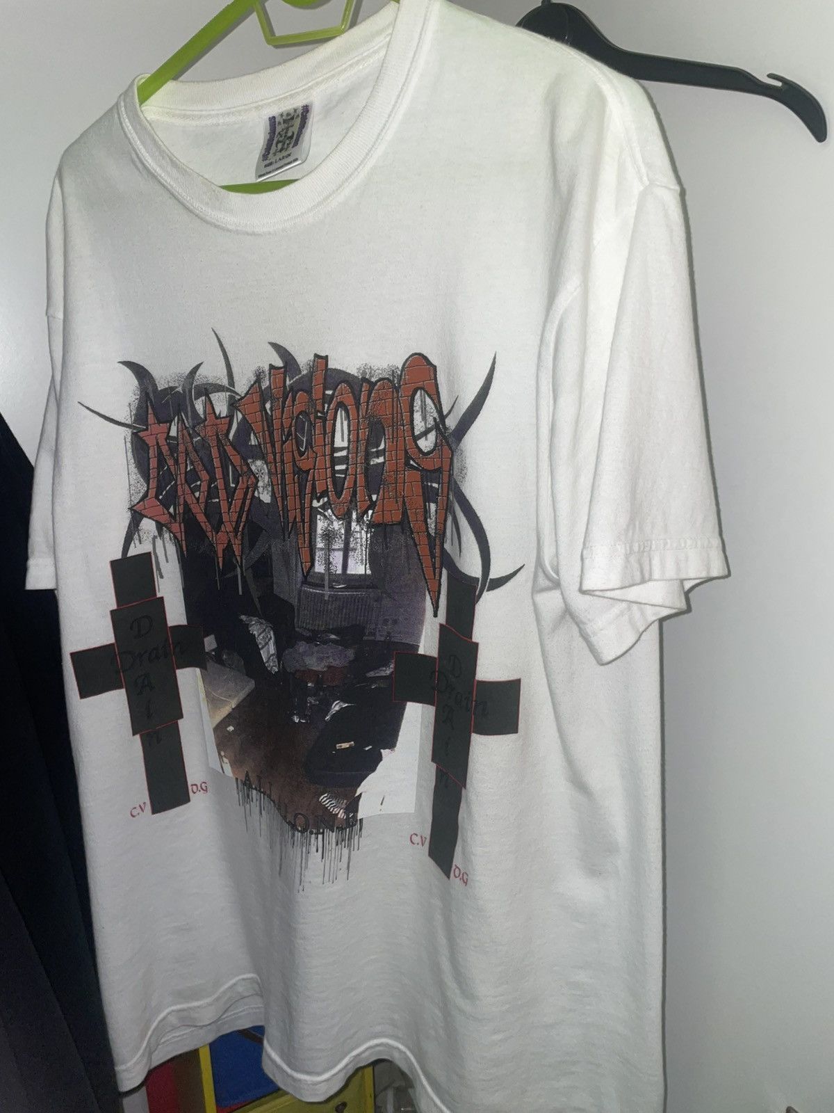 Drain Gang × Sad Boys Bladee Cold visions White Tee Size US L / EU 52-54 / 3 - 1 Thumbnail
