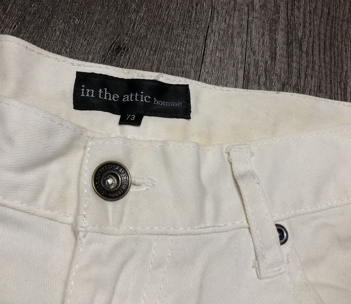 In The Attic × Japanese Brand In The Attic Homme White Slim Fit Distressed Jeans Size US 29 - 19 Thumbnail