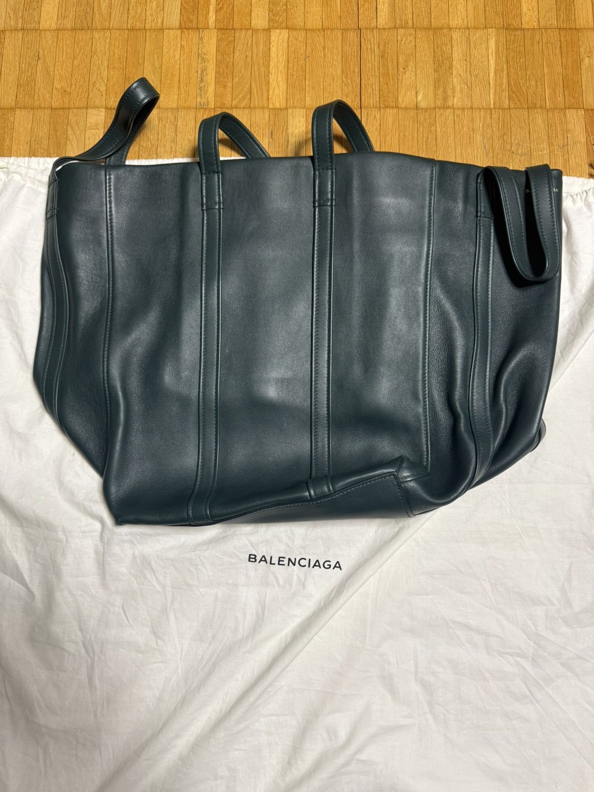 Balenciaga Balenciaga Large Leather Tote Bag Dark Green With Dust Bag Size ONE SIZE - 3 Thumbnail