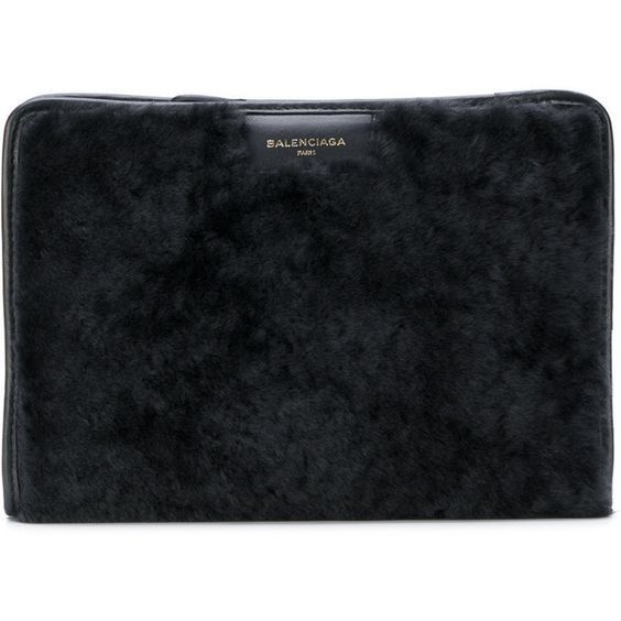 Balenciaga Balenciaga Bazar Shearling Pouch Size ONE SIZE - 1 Thumbnail