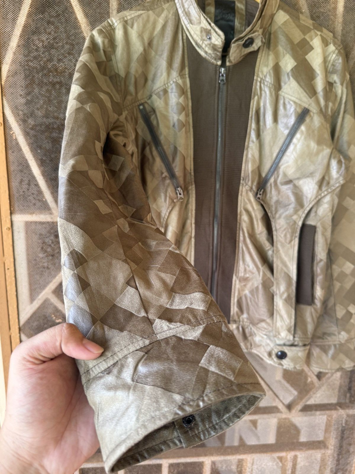 Isamu Katayama Backlash Alien Biker Jacket Geometric Pattern Zipper Size US L / EU 52-54 / 3 - 7 Thumbnail