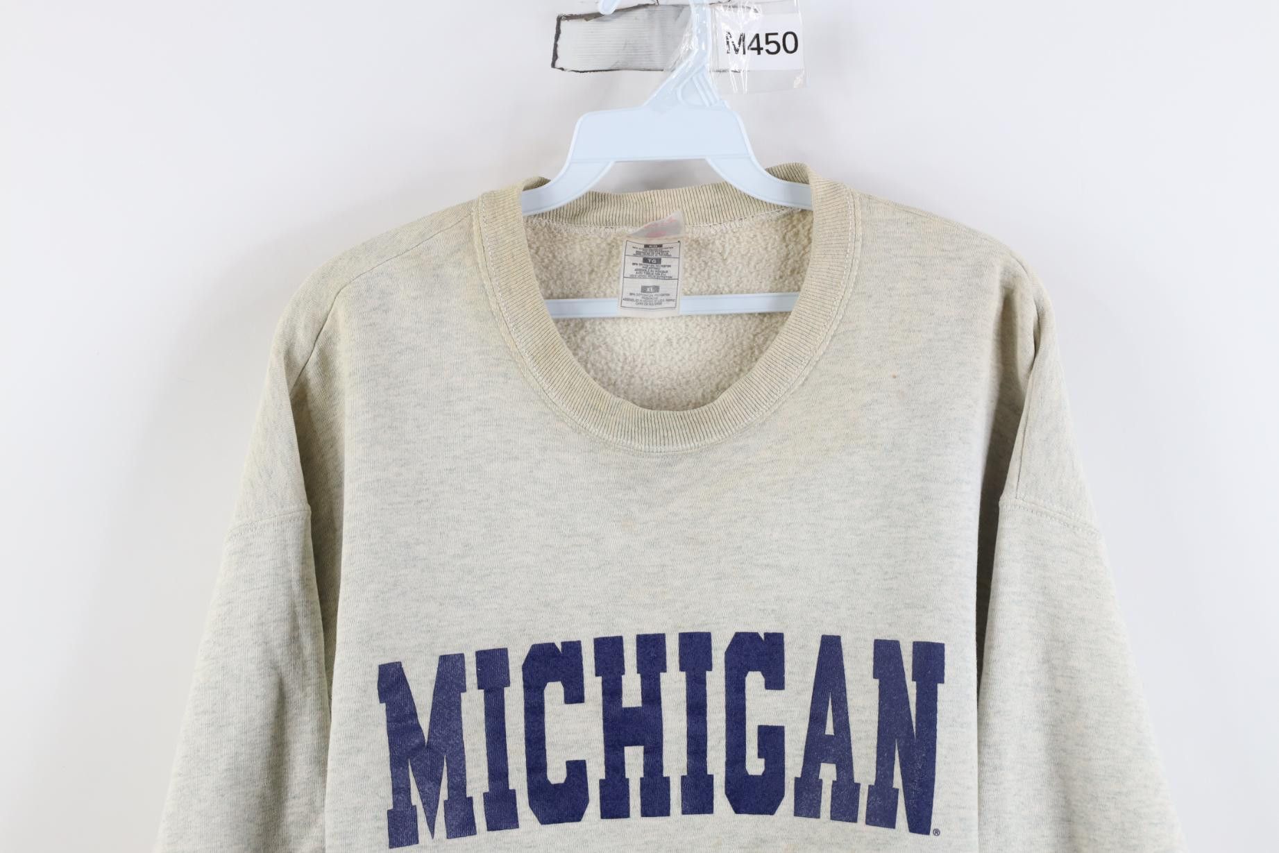 Vintage Vintage 90s Spell University of Michigan Crewneck Sweatshirt Size US XL / EU 56 / 4 - 2 Thumbnail