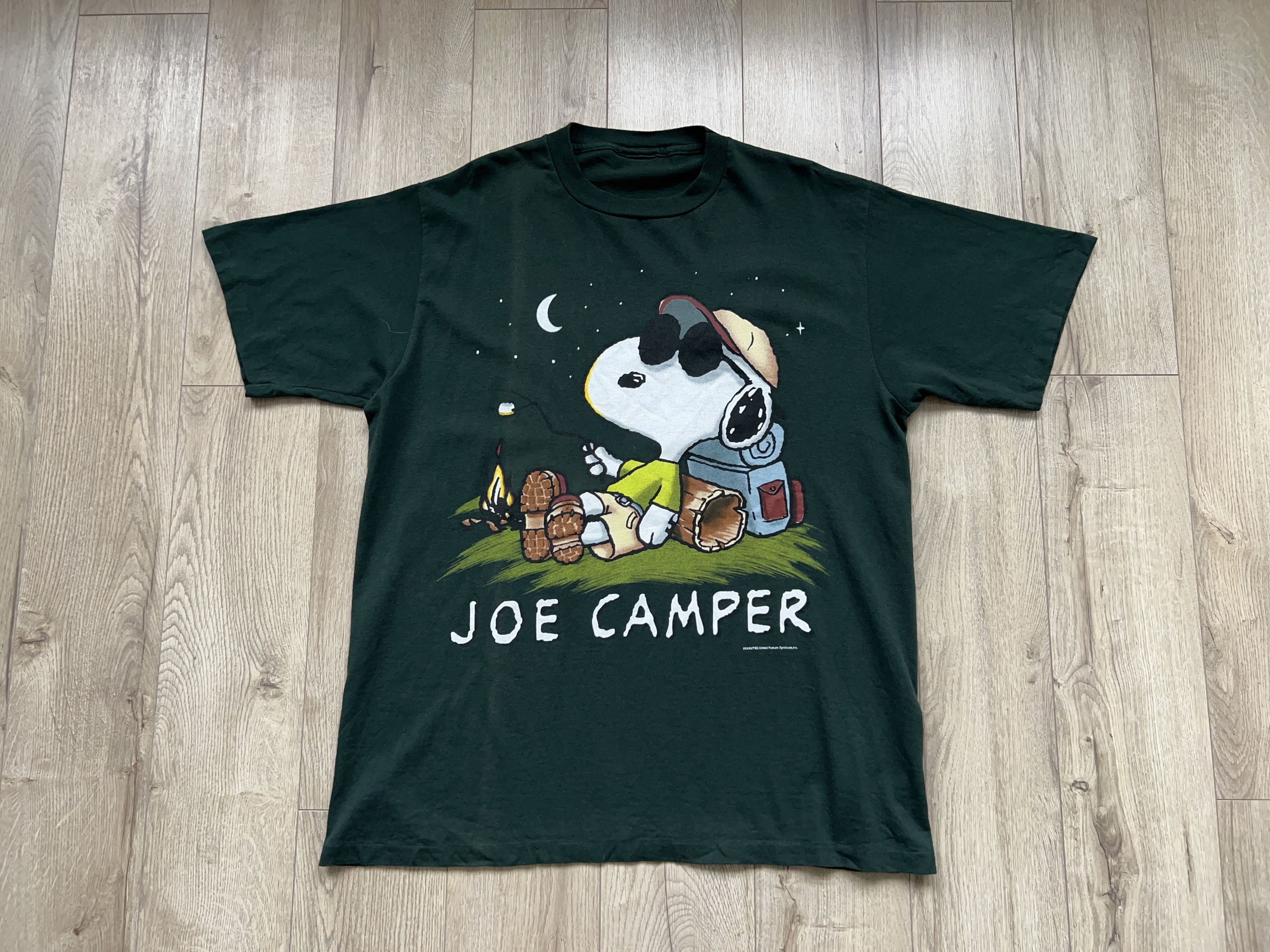 Cartoon Network × Peanuts × Vintage Snoopy Joe Camper Peanuts Comics Green T Shirt Tee XL Size US XL / EU 56 / 4 - 1 Thumbnail