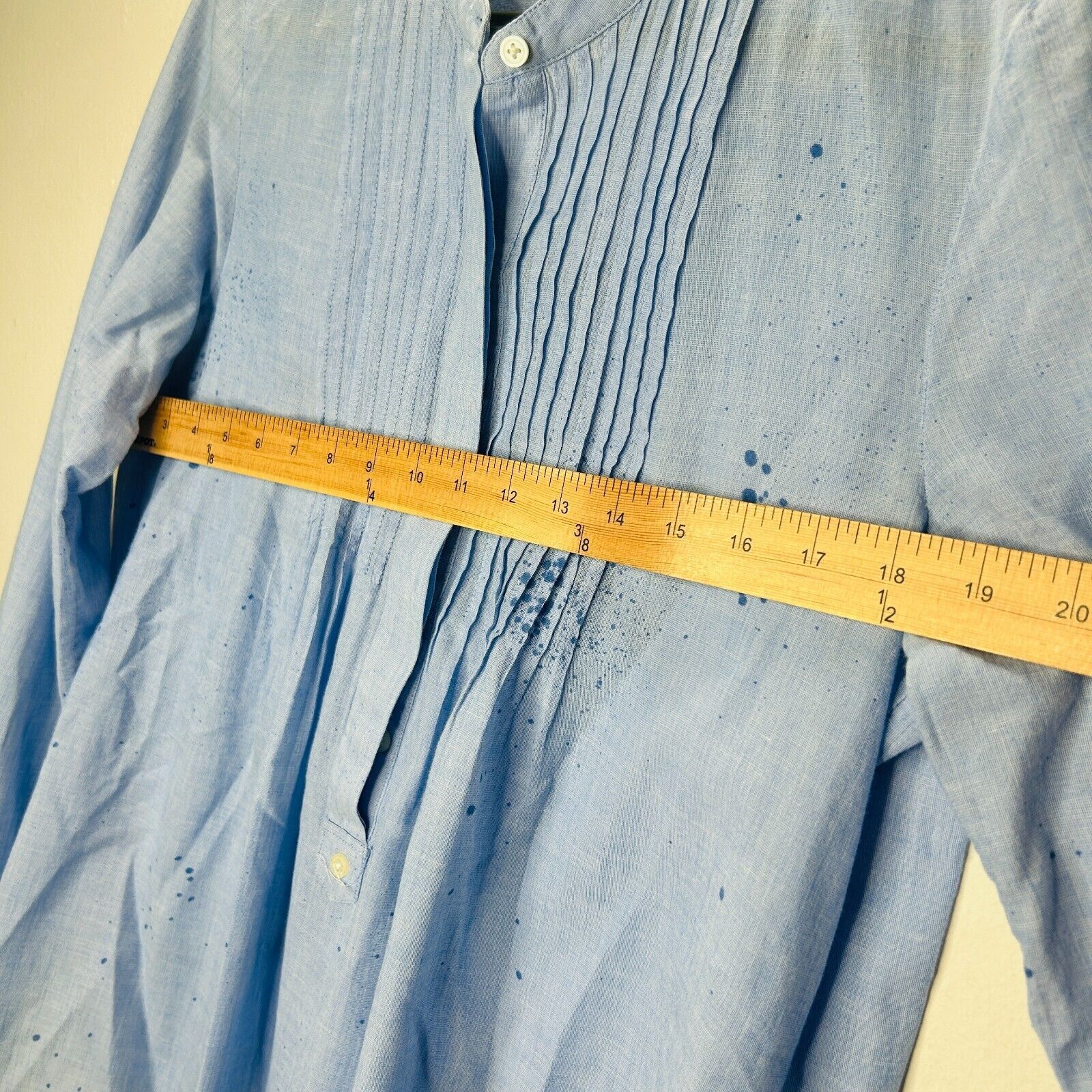 Gap Gap Blue Pintuck Banded Neck I Love You Spray Paint Top M Size M / US 6-8 / IT 42-44 - 4 Thumbnail