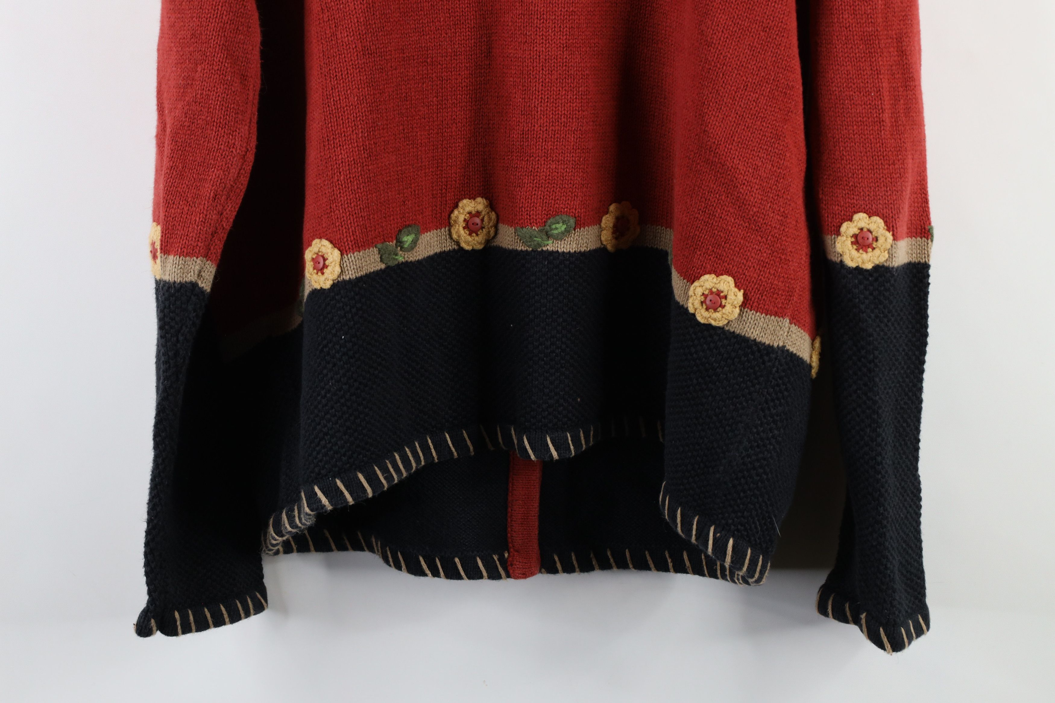 Vintage Vintage 90s Streetwear Embroidered Knit Cardigan Sweater Size XL / US 12-14 / IT 48-50 - 10 Thumbnail