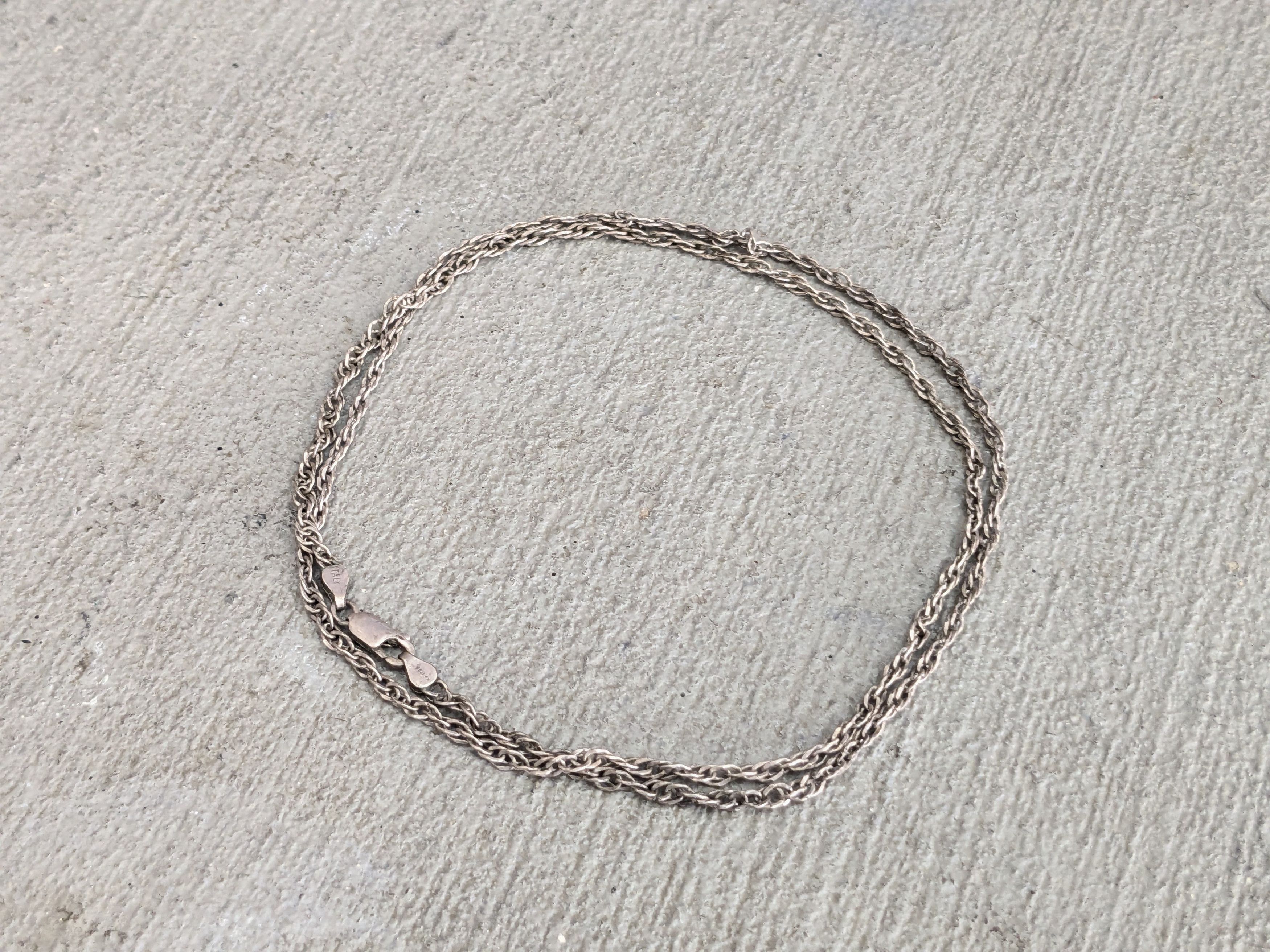 Jewelry Vintage Sterling Silver Necklace Rope Twist 25" Size ONE SIZE - 1 Thumbnail