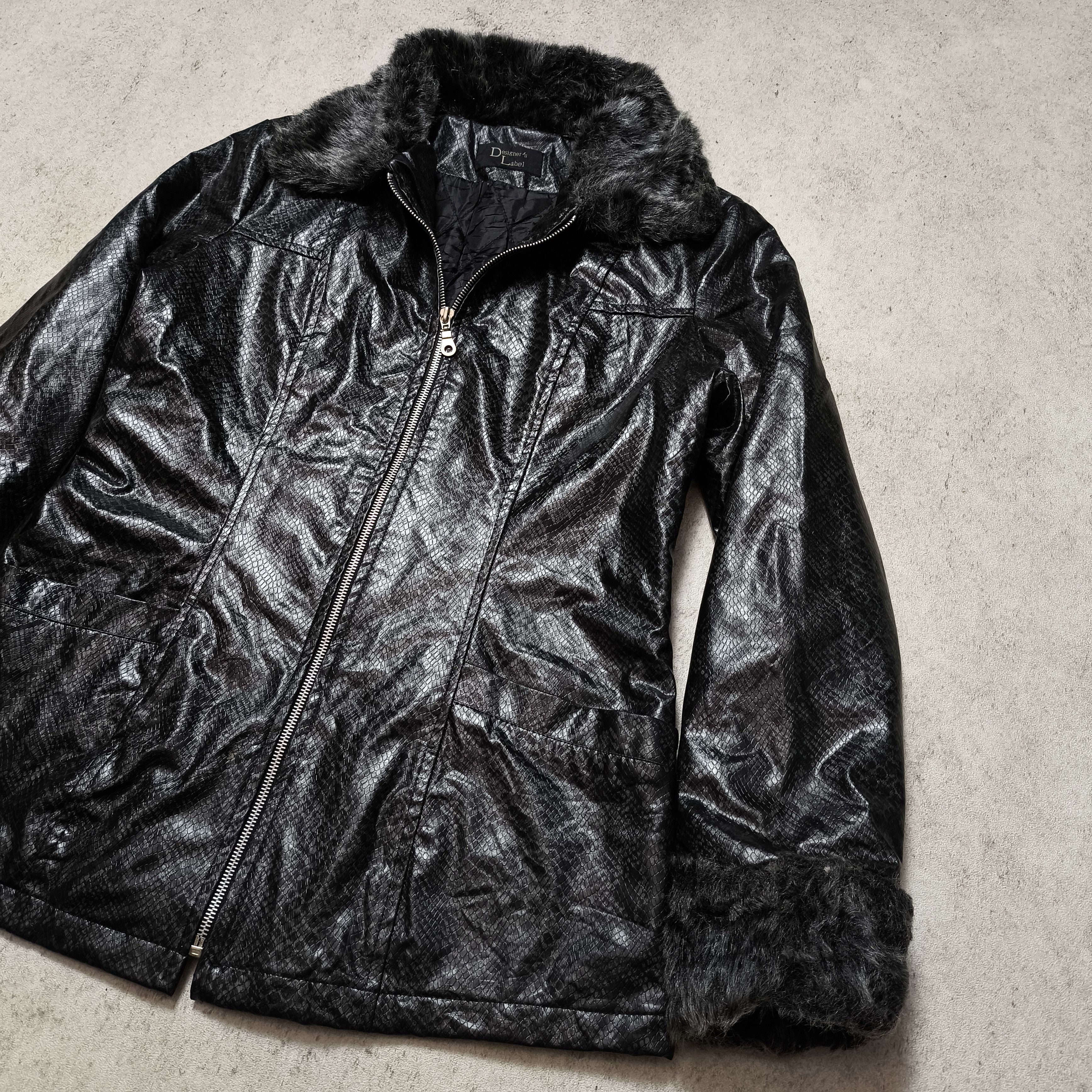 14th Addiction Designer's Label Fur Collar Snake Pattern Jacket Size M / US 6-8 / IT 42-44 - 4 Thumbnail