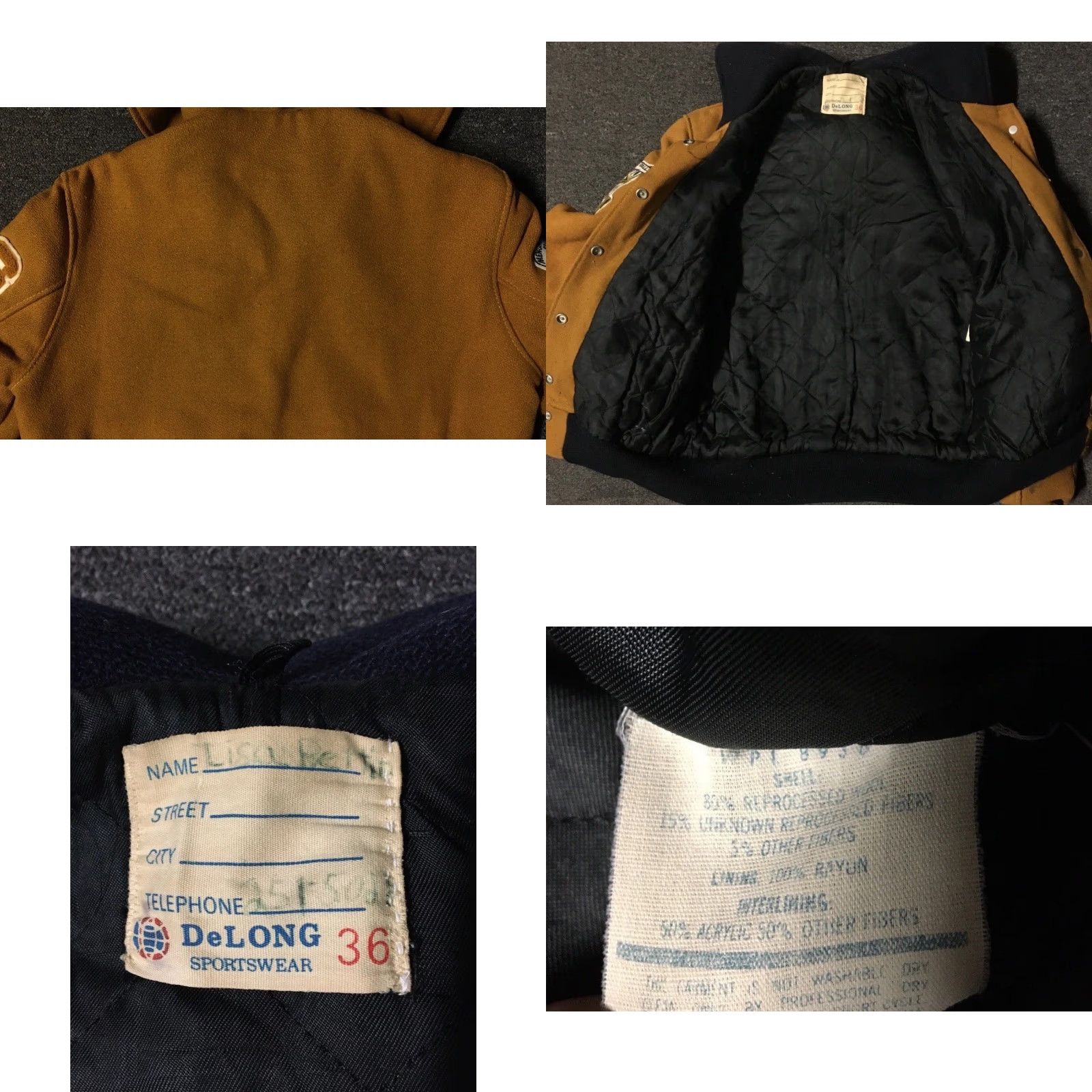 Vintage Vtg 80s Varsity Letterman Jacket 36 USA School Football Track College Grunge 70s Size US XXS / EU 40 - 10 Thumbnail