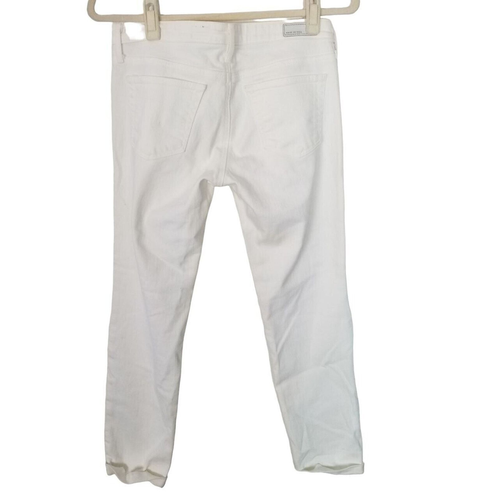 AG Adriano Goldschmied Adriano Goldschmied Womens White The Stilt Cigarette Roll Up Size 28" / US 6 / IT 42 - 7 Thumbnail