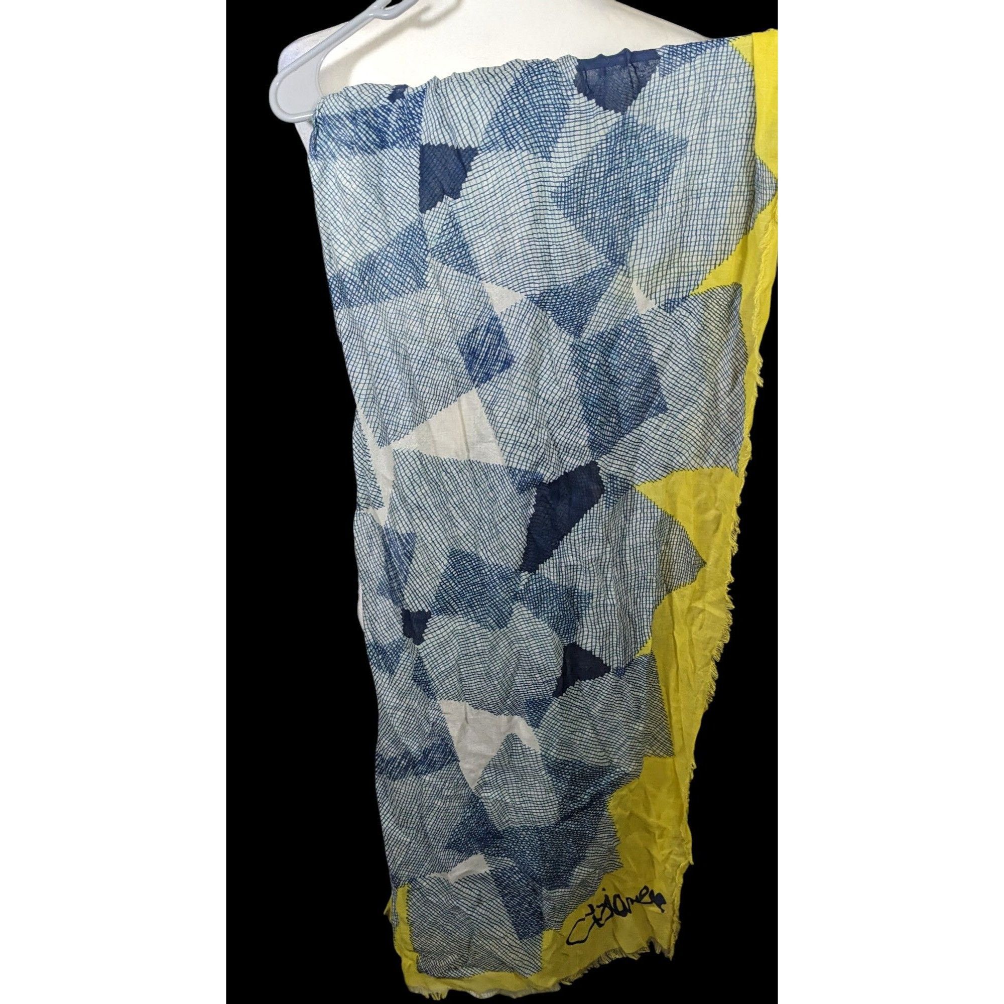Diane von Furstenberg Vintage Diane Von Furstenberg Blue And Yellow Geometric Abst Size ONE SIZE - 4 Thumbnail