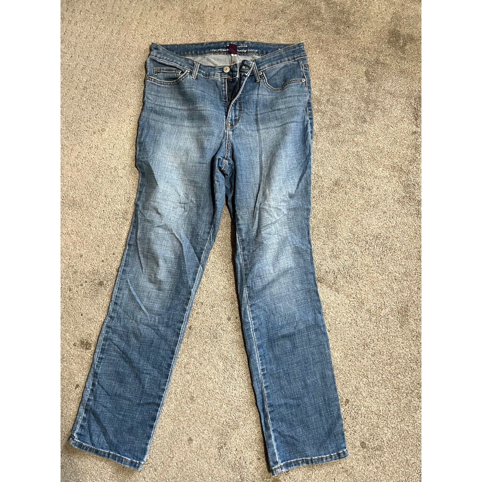 Gloria Vanderbilt Gloria Vanderbilt Jeans, All-Around Slimming Effect, Size 6, Denim, 5-Pocket, Stretch, Blue, Mid Rise, Straight Style, Regular, Women Size 28" / US 6 / IT 42 - 2 Thumbnail