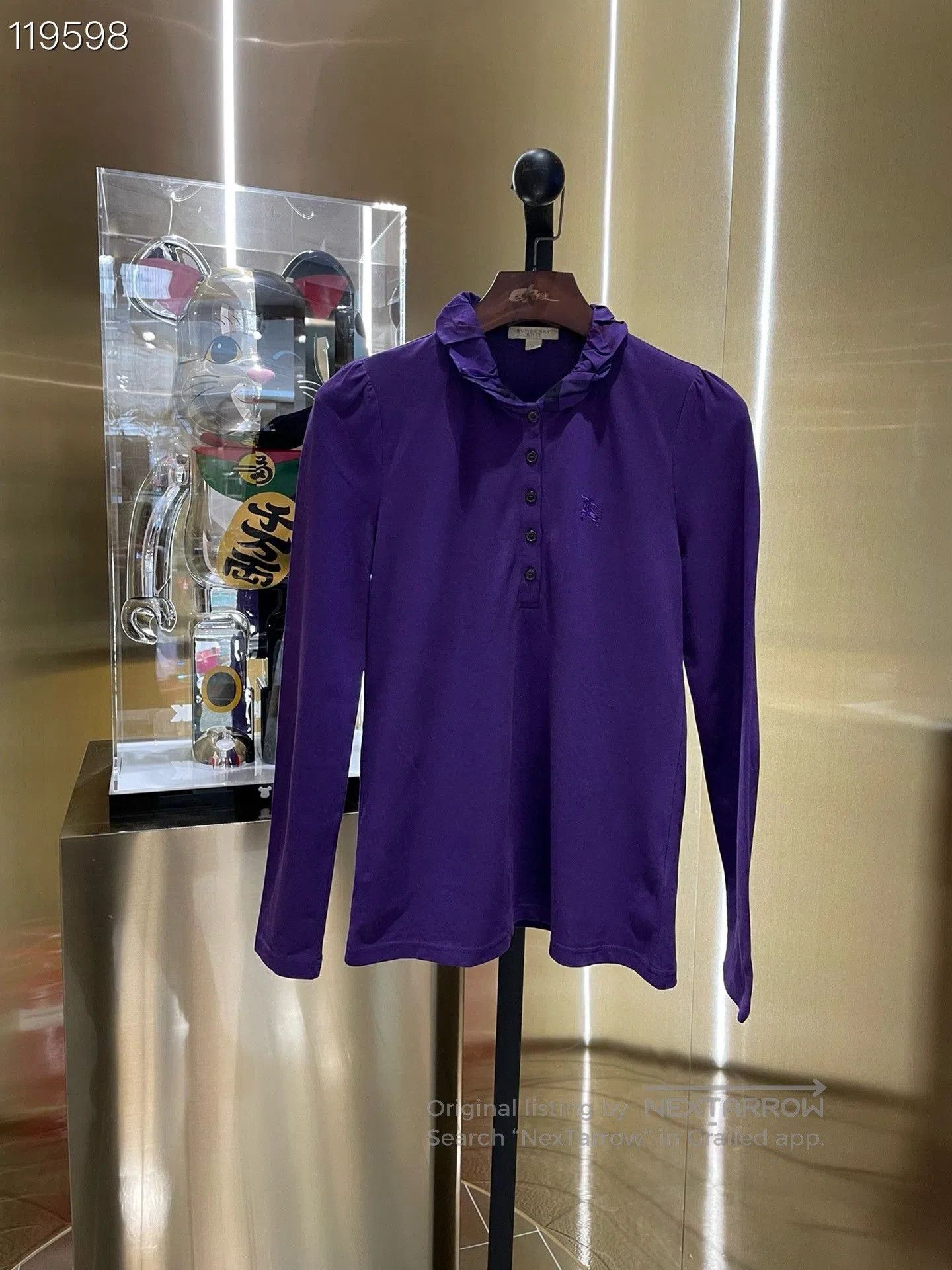 Burberry Burberry Purple Polo Shirt M. Size US M / EU 48-50 / 2 - 1 Thumbnail