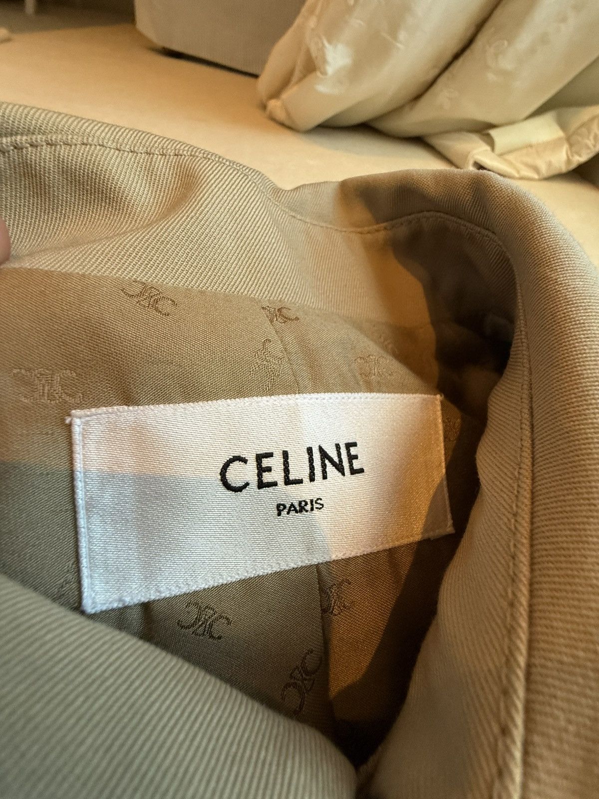 1 of 1 Celine Hedi Sample Trench Jacket silk lined M L Grail