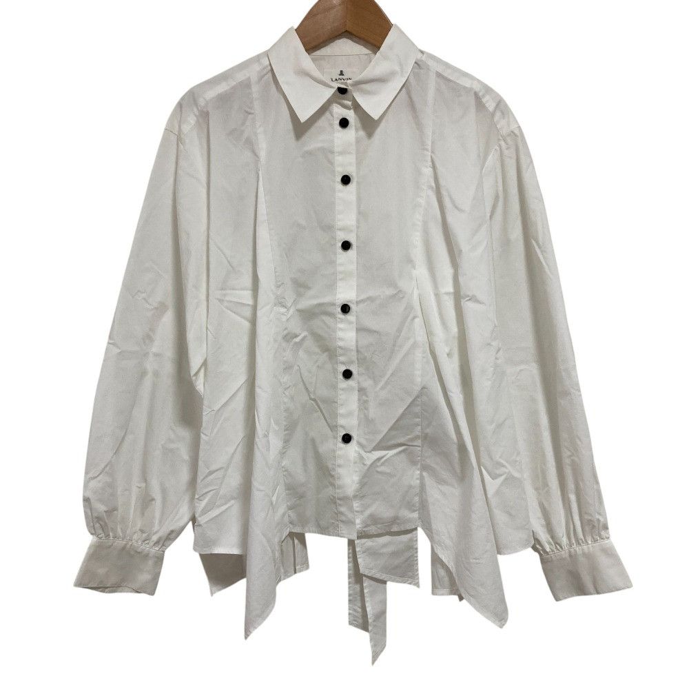 Lanvin LANVIN en Bleu Back Ribbon Shirt Cotton Tops 3286609 DUTY FREE for USA