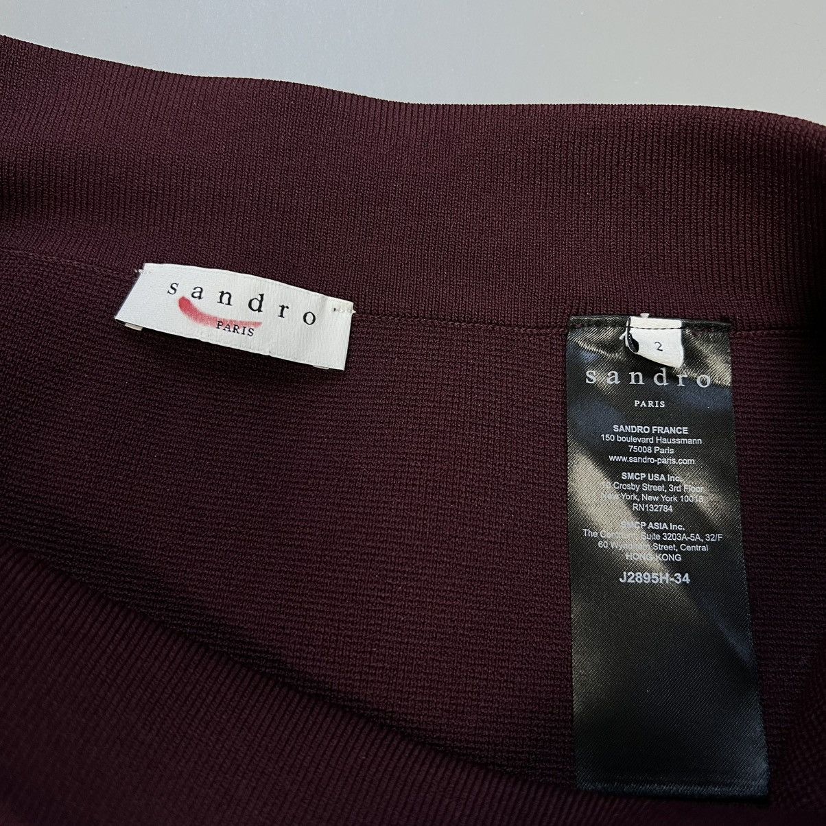 Sandro Sandro Asymmetric Decorative-Button Mini Skirt burgundy Size 28" / US 6 / IT 42 - 8 Thumbnail