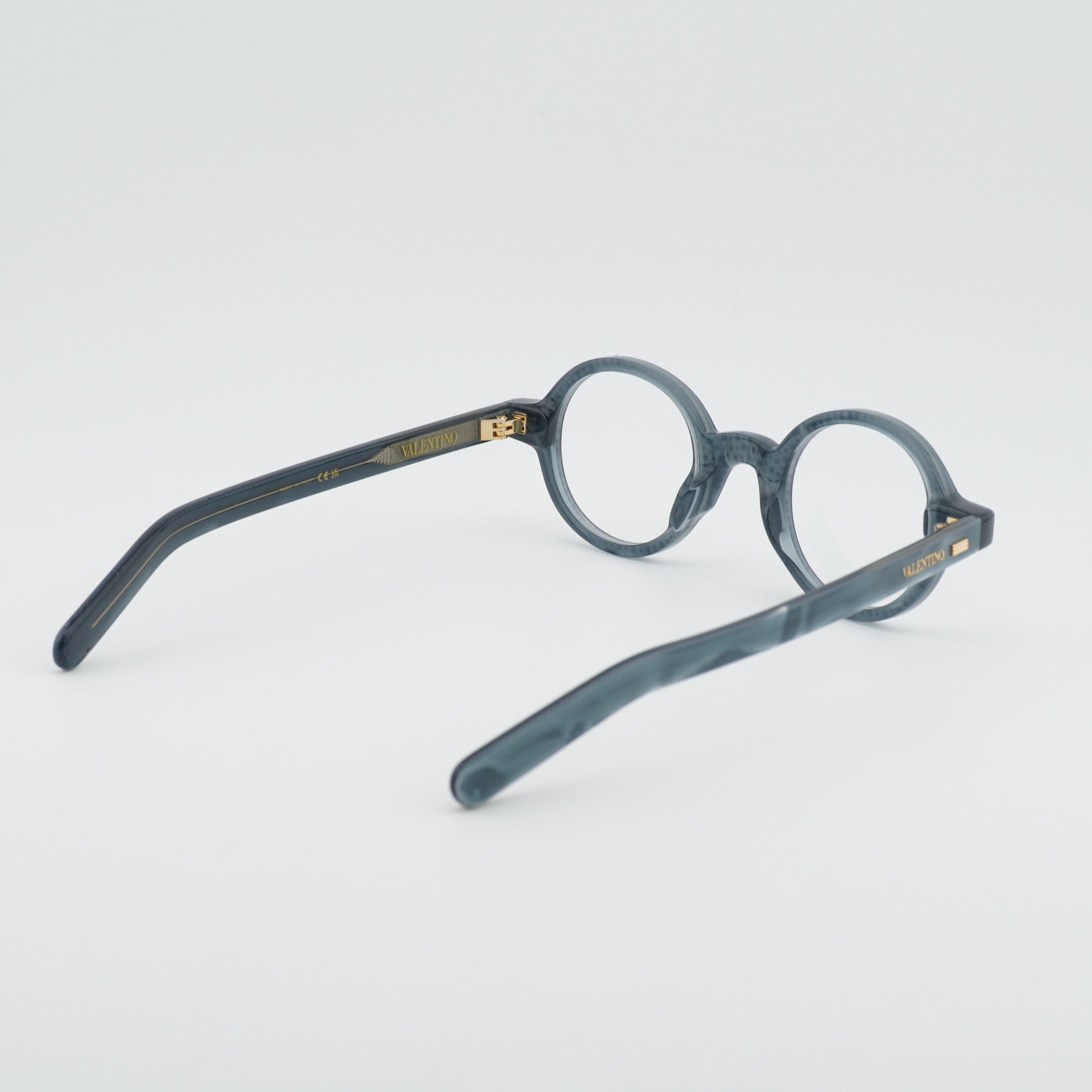 Valentino Valentino VLX-185C Eyeglasses Blue Pearl Crystal 43mm Round Size ONE SIZE - 8 Thumbnail