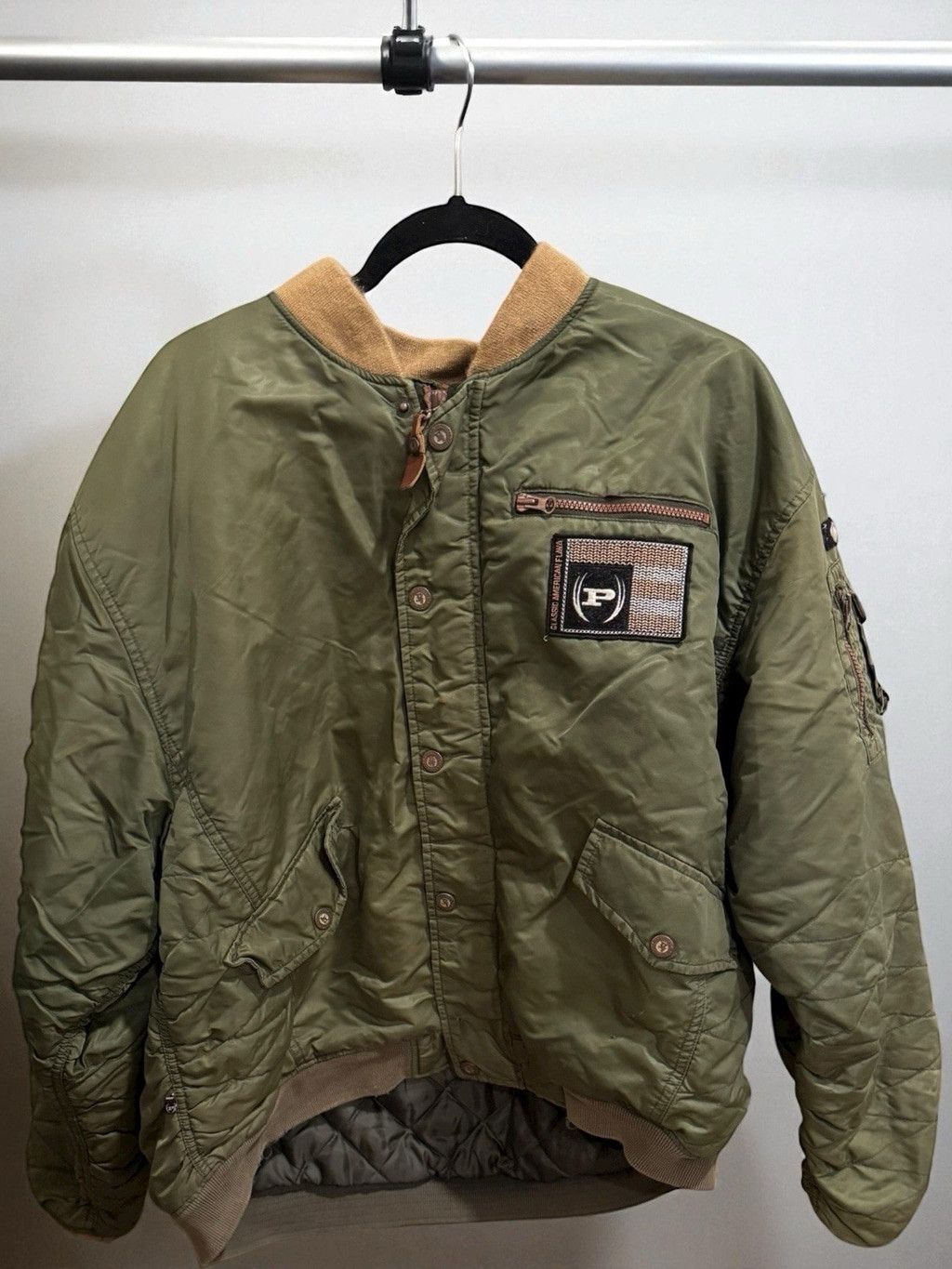 Phat Farm Phat Farm Bomber Jacket XXL Green Quilted Embroidered Logo Size US XXL / EU 58 / 5 - 1 Thumbnail