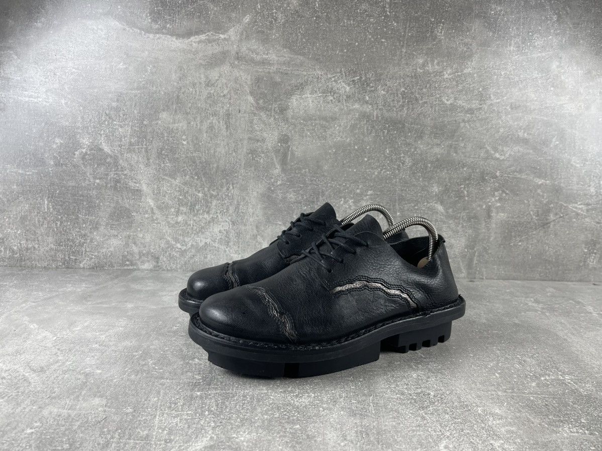 Trippen Penna Avant Garde Black Leather Derbies Handmade