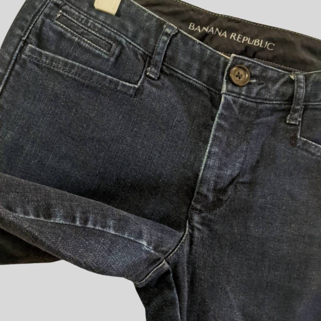 Banana Republic BANANA REPUBLIC Women's Dark Wash Straight Leg Jeans Size 26 Size 26" / US 2 / IT 38 - 11 Thumbnail