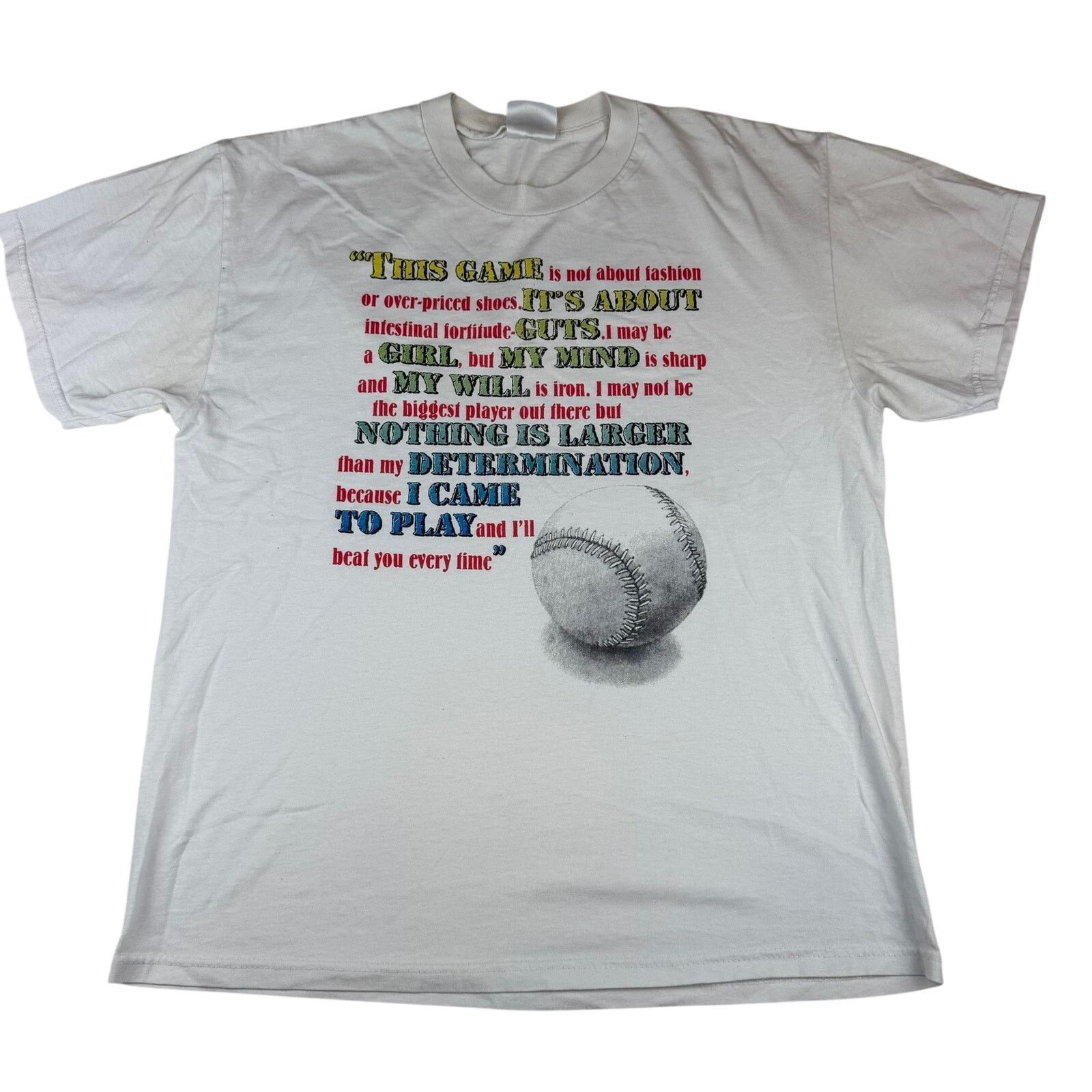 Hanes Hanes Vintage Softball Girl Power Quote T-Shirt XL Size M / US 6-8 / IT 42-44 - 1 Thumbnail