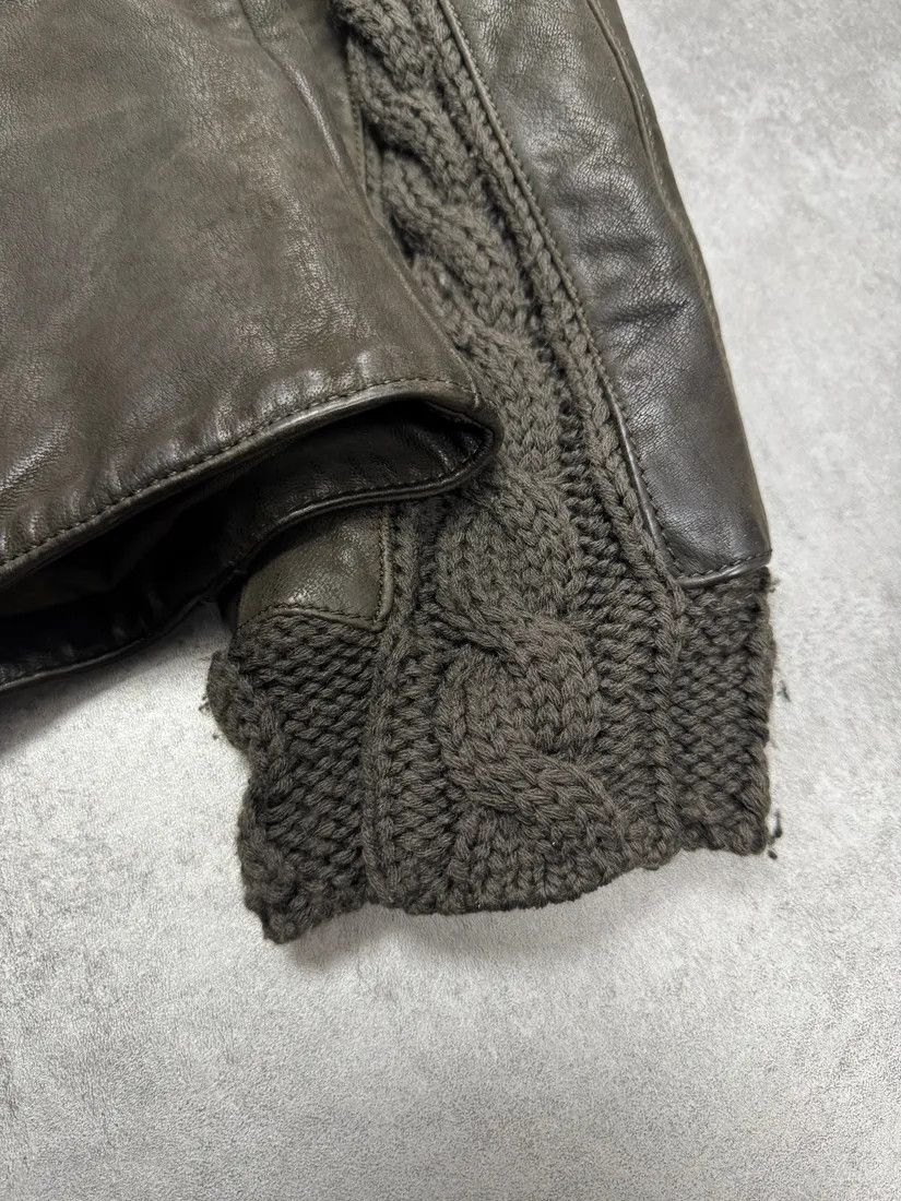 Emporio Armani × Vintage AW2009 Emporio Armani Brown Leather Wool Embelishments Jacket Size US L / EU 52-54 / 3 - 7 Thumbnail