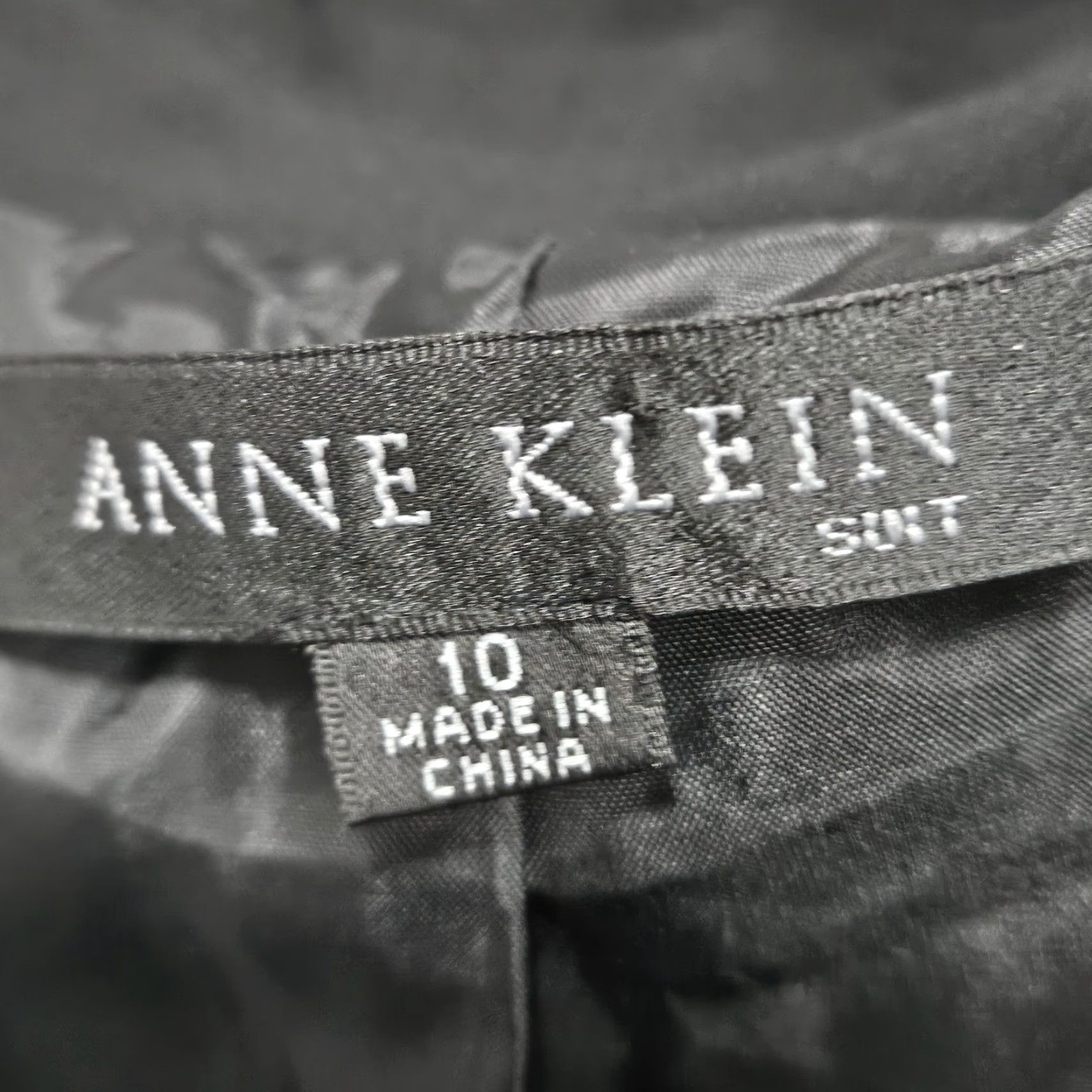 Anne Klein Anne Klein Blazer Jacket Black 1 Button Peak Lapel Single-Breasted Formal Women 10 Regular Long Sleeve Pants Suit Lined Polyester Size L / US 10 / IT 46 - 3 Thumbnail