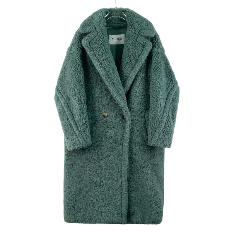 Max Mara MaxMara Cozy Green Alpaca Wool Coat 0089 Size XS / US 0-2 / IT 36-38 - 1 Thumbnail