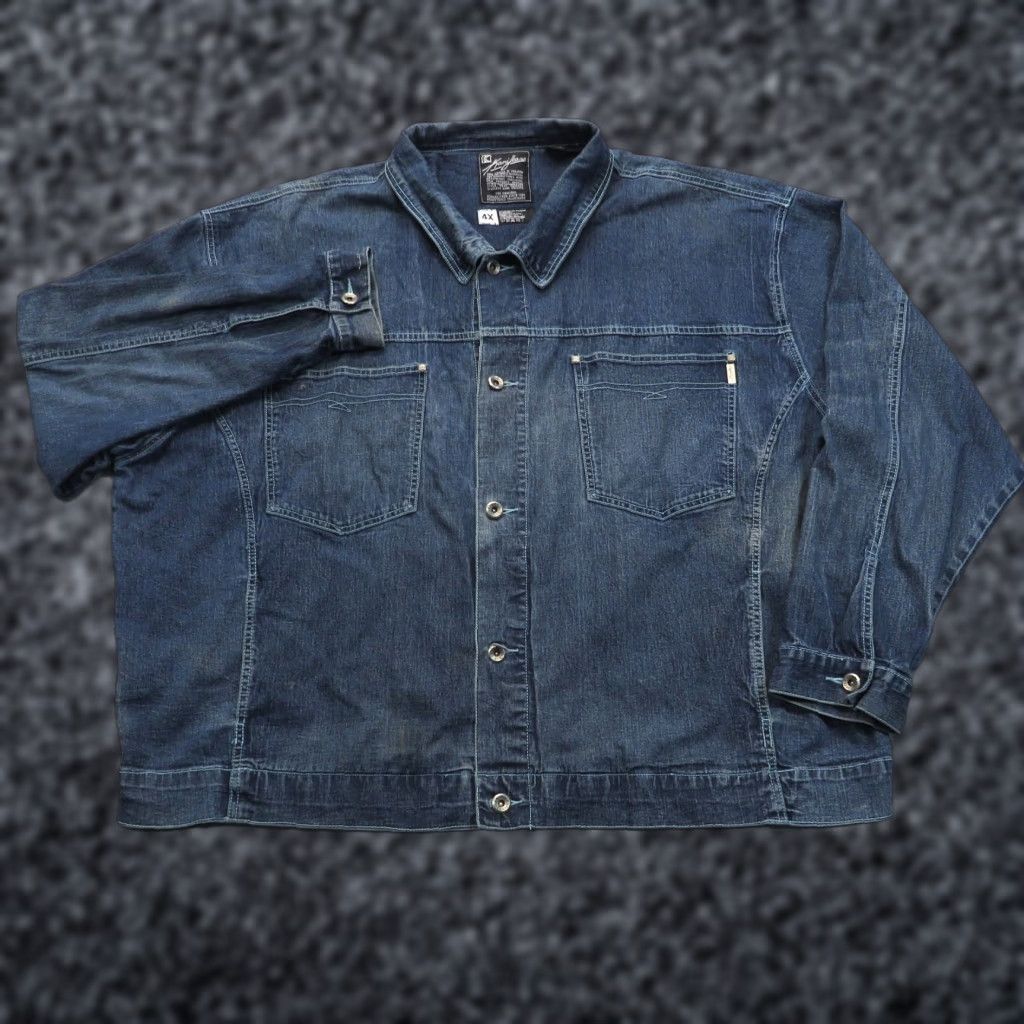 Karl Kani VINTAGE Karl Kani Jacket Mens 4XL Denim Buckle Back Jean Y2K Blue Streetwear 90s Size US 39 - 1 Thumbnail