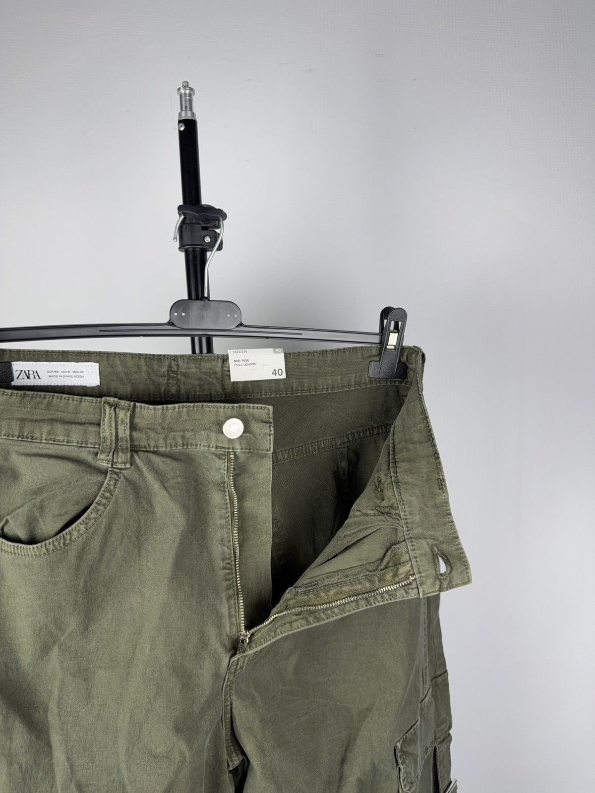 Japanese Brand Military Y2K Japanese style ZARA Olive Utility Cargo Pants Size 30" / US 8 / IT 44 - 7 Thumbnail