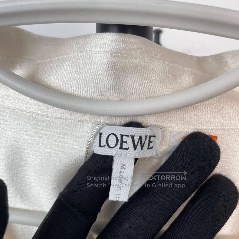 Loewe Loewe Champagne White Logo Long Sleeve Shirt Size XS / US 0-2 / IT 36-38 - 6 Thumbnail