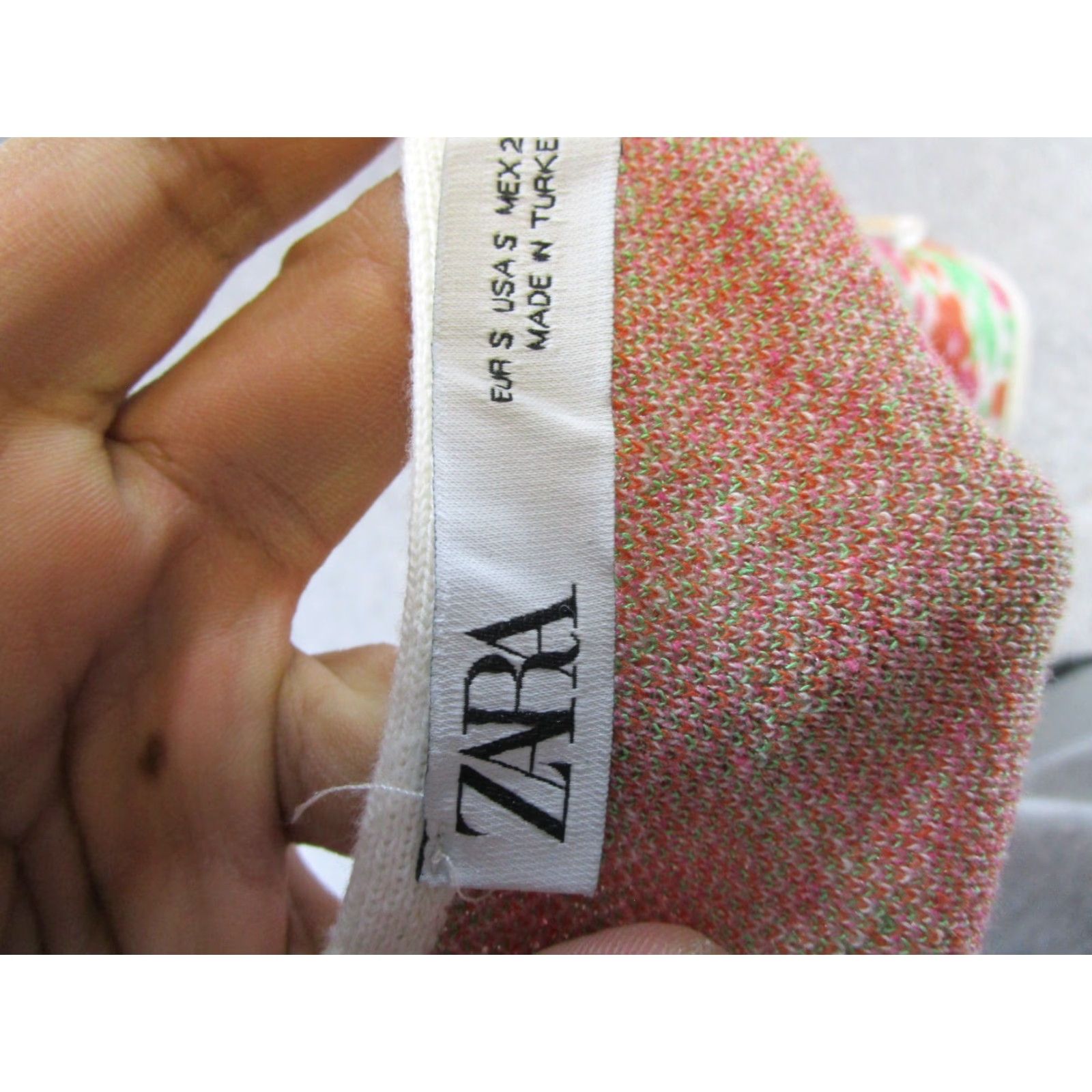 Zara Zara Dress Womens Small White Green Orange Floral Halter Size S / US 4 / IT 40 - 3 Thumbnail