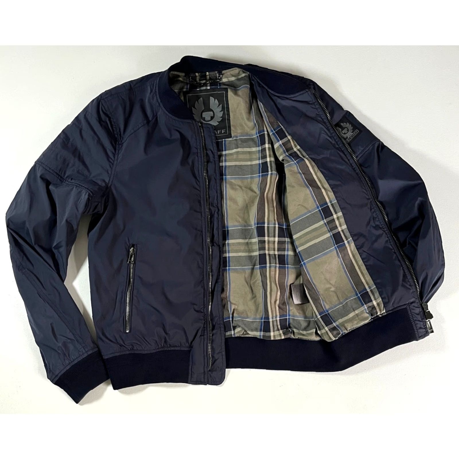 Belstaff VINTAGE Belstaff Stockdale Bomber Jacket Men’s Navy Blue Small 46 Nylon-Blend Zip Pockets Regular Short Size US S / EU 44-46 / 1 - 5 Thumbnail